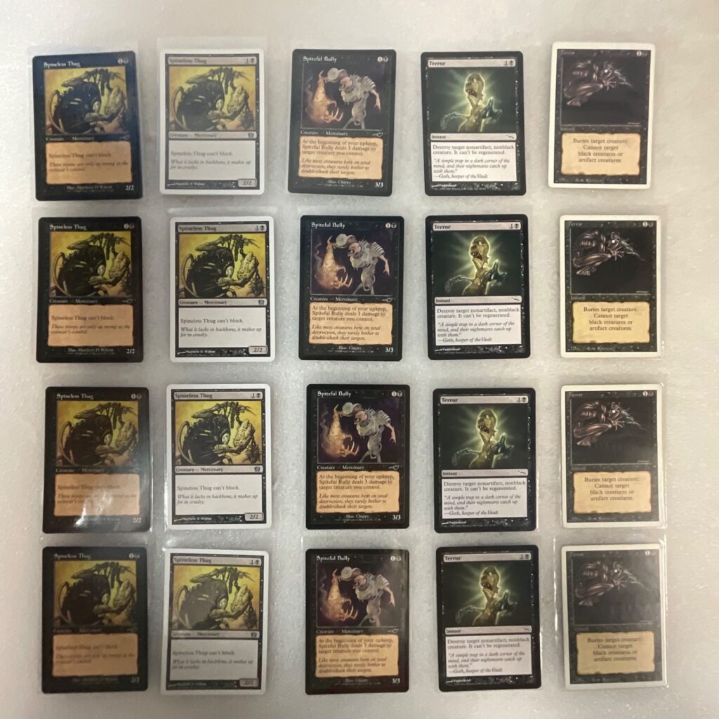 MTG Lot of 20 Black Cards Nemesis 8th Terror Spineless Thug - Image 1
