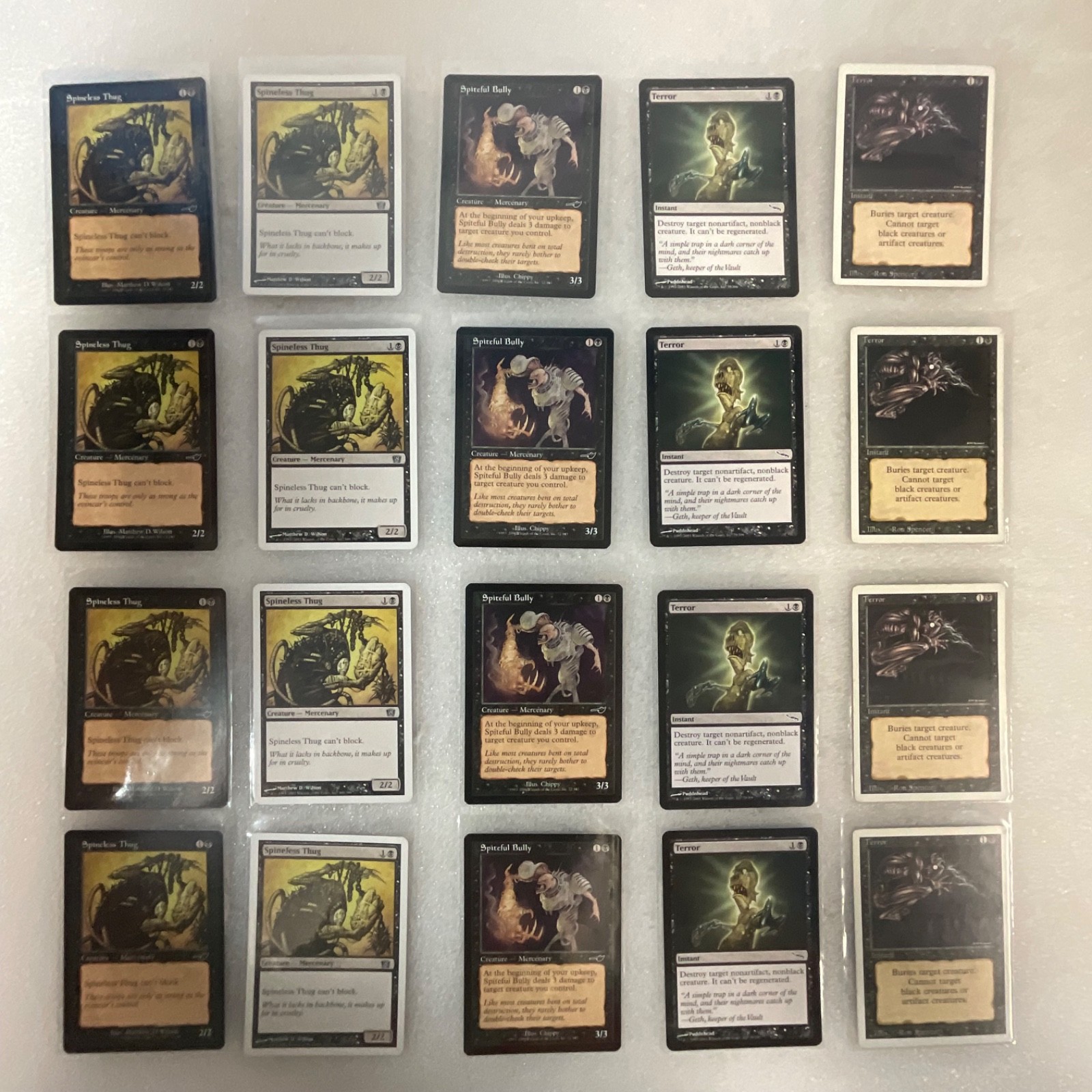 MTG Lot of 20 Black Cards Nemesis 8th Terror Spineless Thug - Image 1
