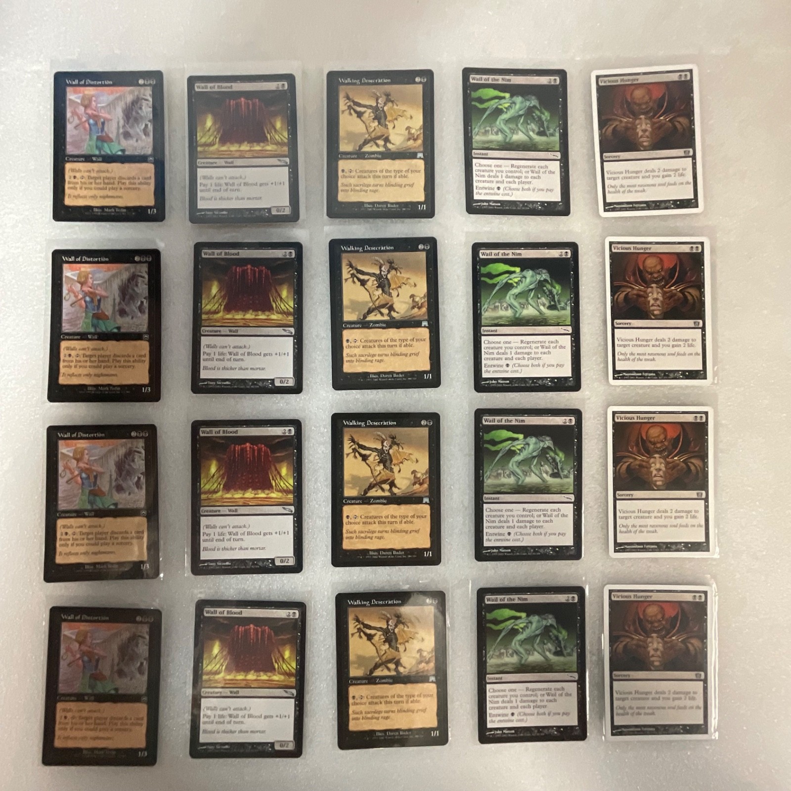 MTG Lot of 20 Black Cards MMQ MRD 8ED Wall of Blood Mixed - Image 1