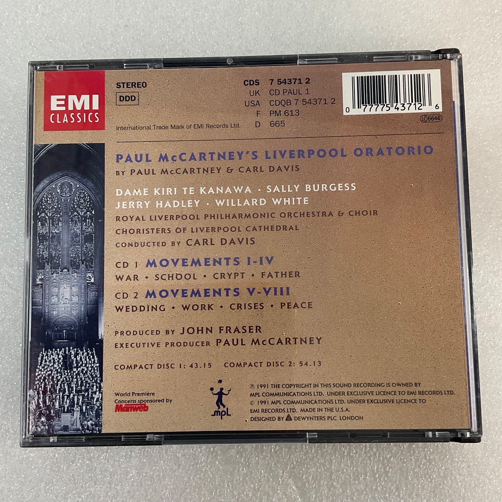 Paul McCartney Liverpool Oratorio 2CD EMI Classics 1991 Double Album - Image 2