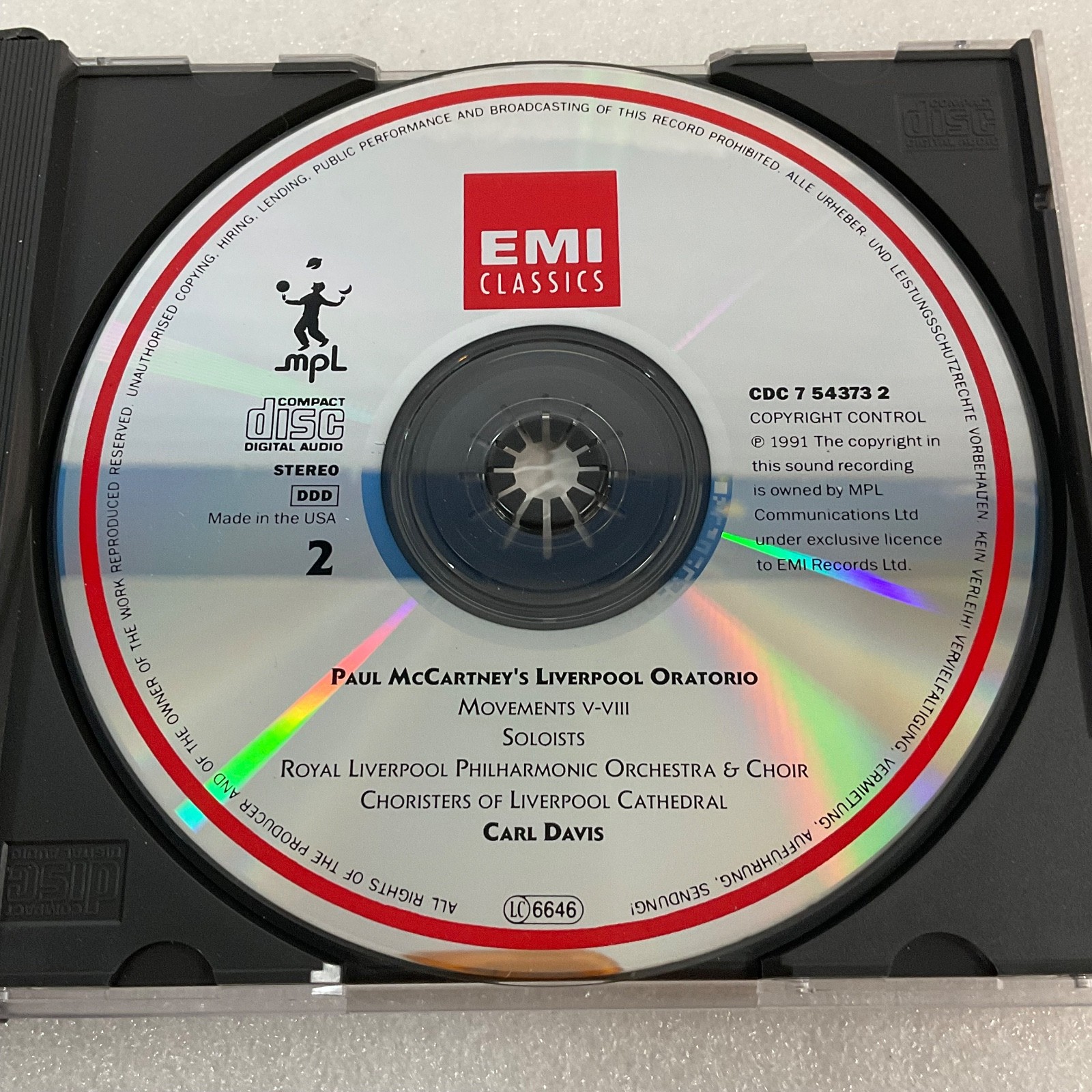 Paul McCartney Liverpool Oratorio 2CD EMI Classics 1991 Double Album - Image 11