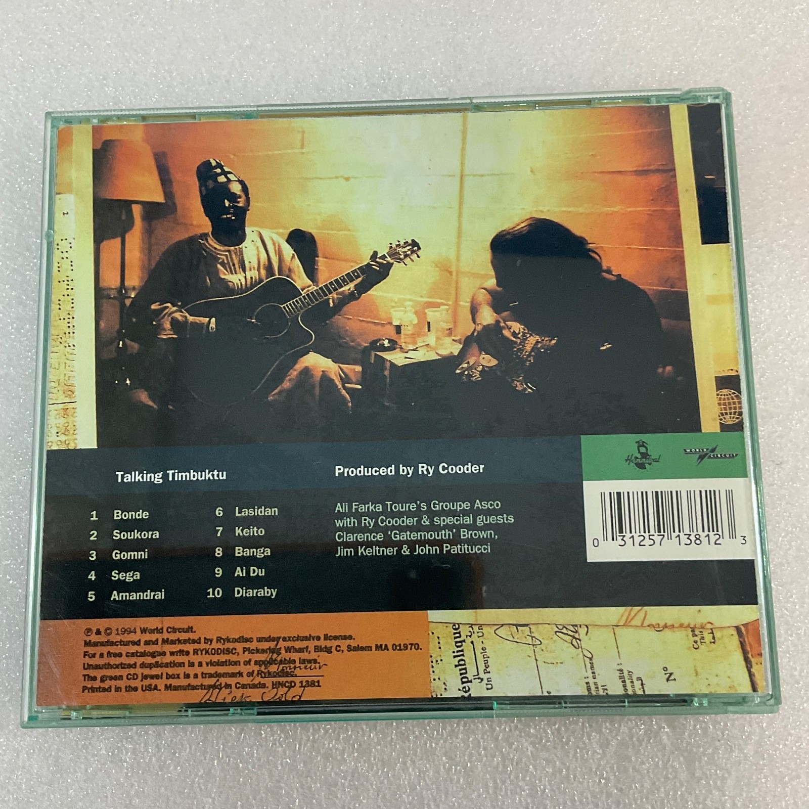 Ali Farka Toure Ry Cooder Talking Timbuktu CD Album HNCD 1381 - Image 2