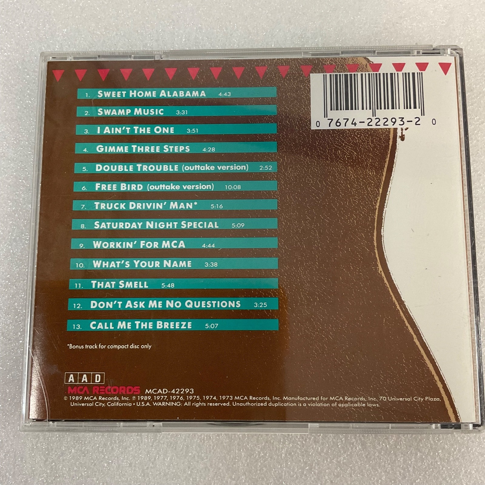 Lynyrd Skynyrd Skynyrd’s Innyrds CD Greatest Hits MCA No Front Insert - Image 2