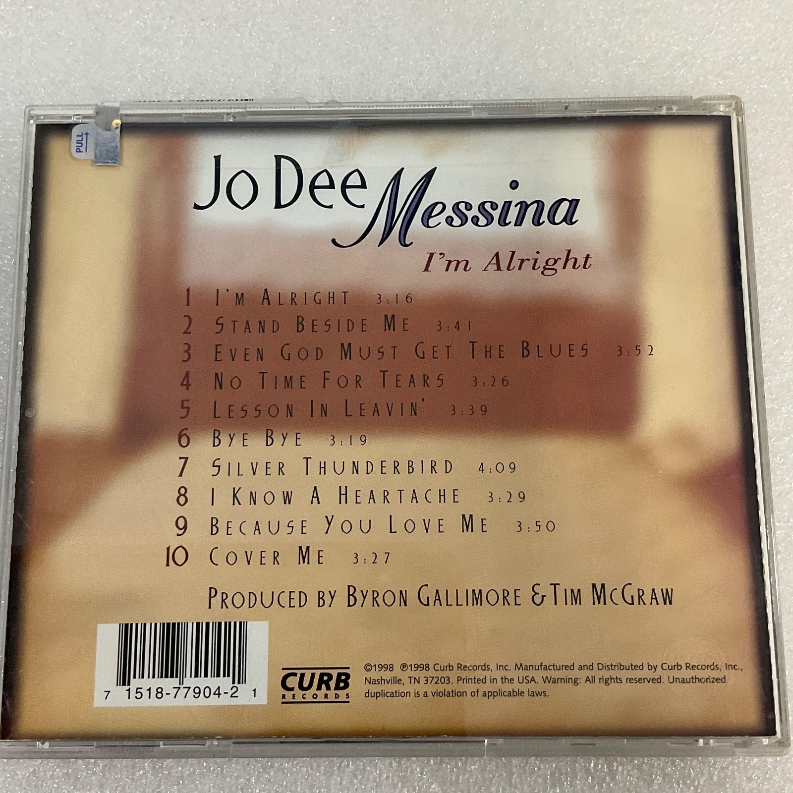 Jo Dee Messina I'm Alright Music CD 1998 Curb Records Country Album - Image 2