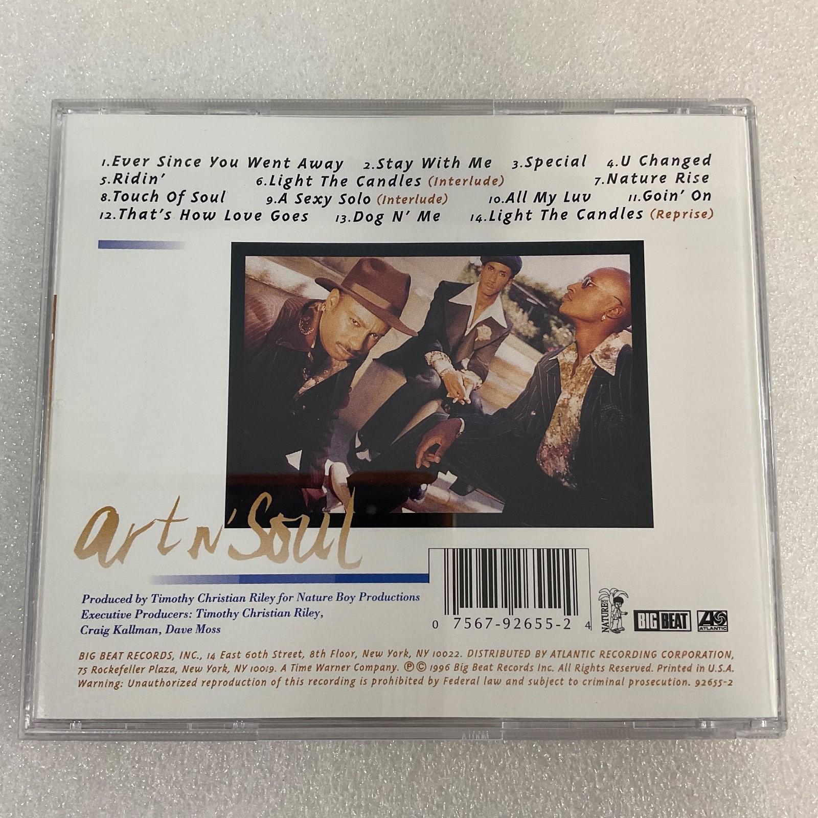 Art n' Soul Touch of Soul CD 1996 Big Beat Records R&B Album - Image 2