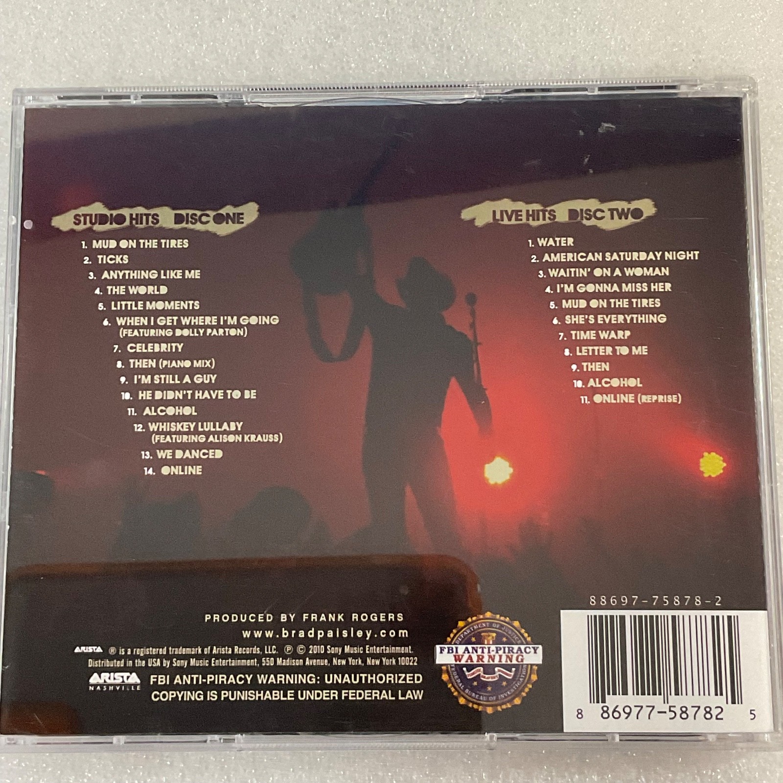 Brad Paisley Hits Alive 2 CD Set 2010 Arista Country Album - Image 2
