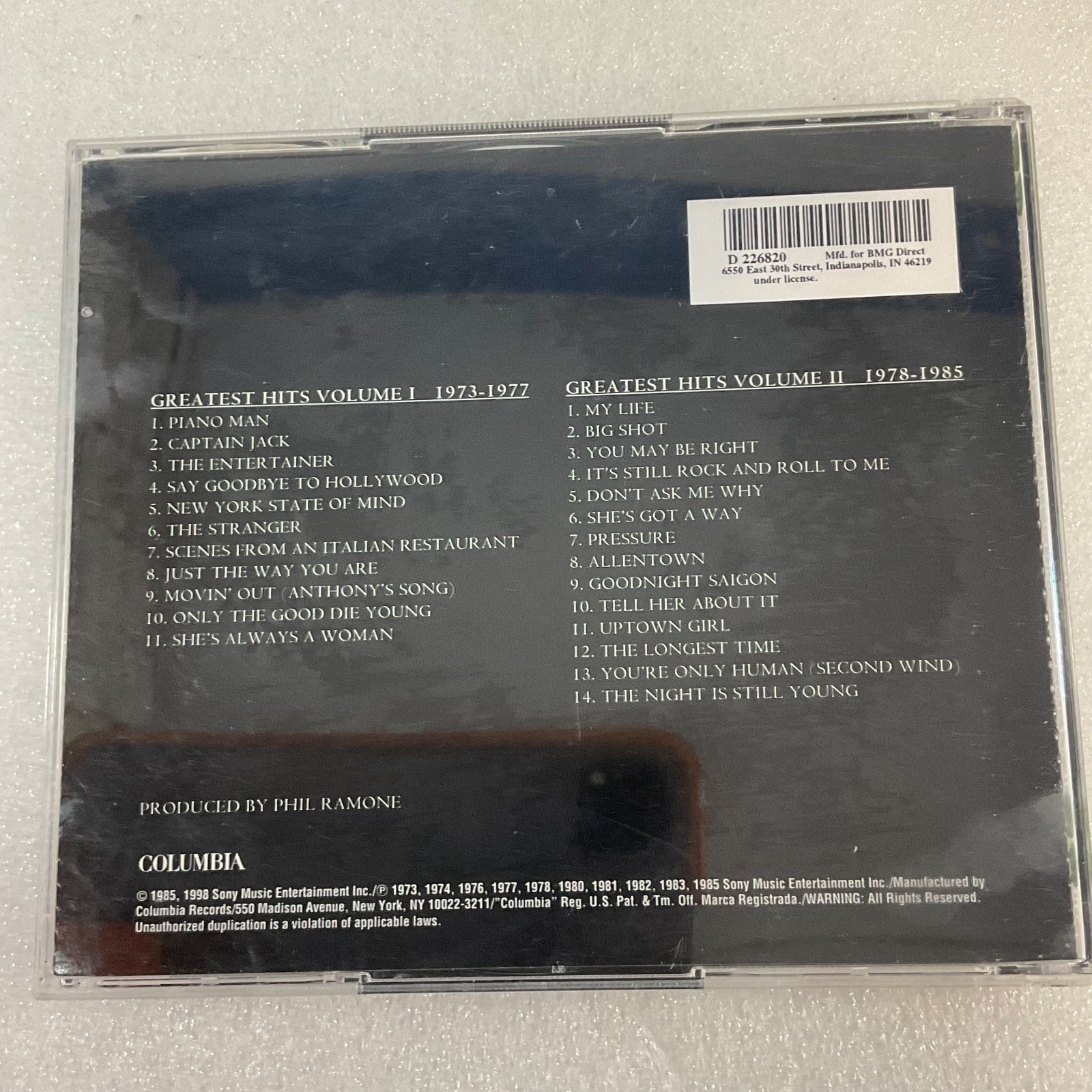 Billy Joel Greatest Hits Volume I & II 2 CD Set Columbia Records - Image 2