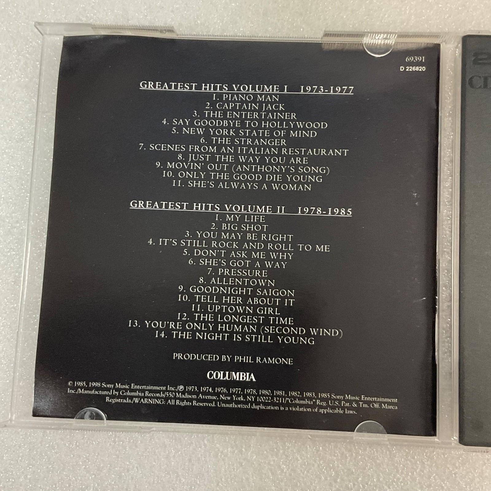 Billy Joel Greatest Hits Volume I & II 2 CD Set Columbia Records - Image 7