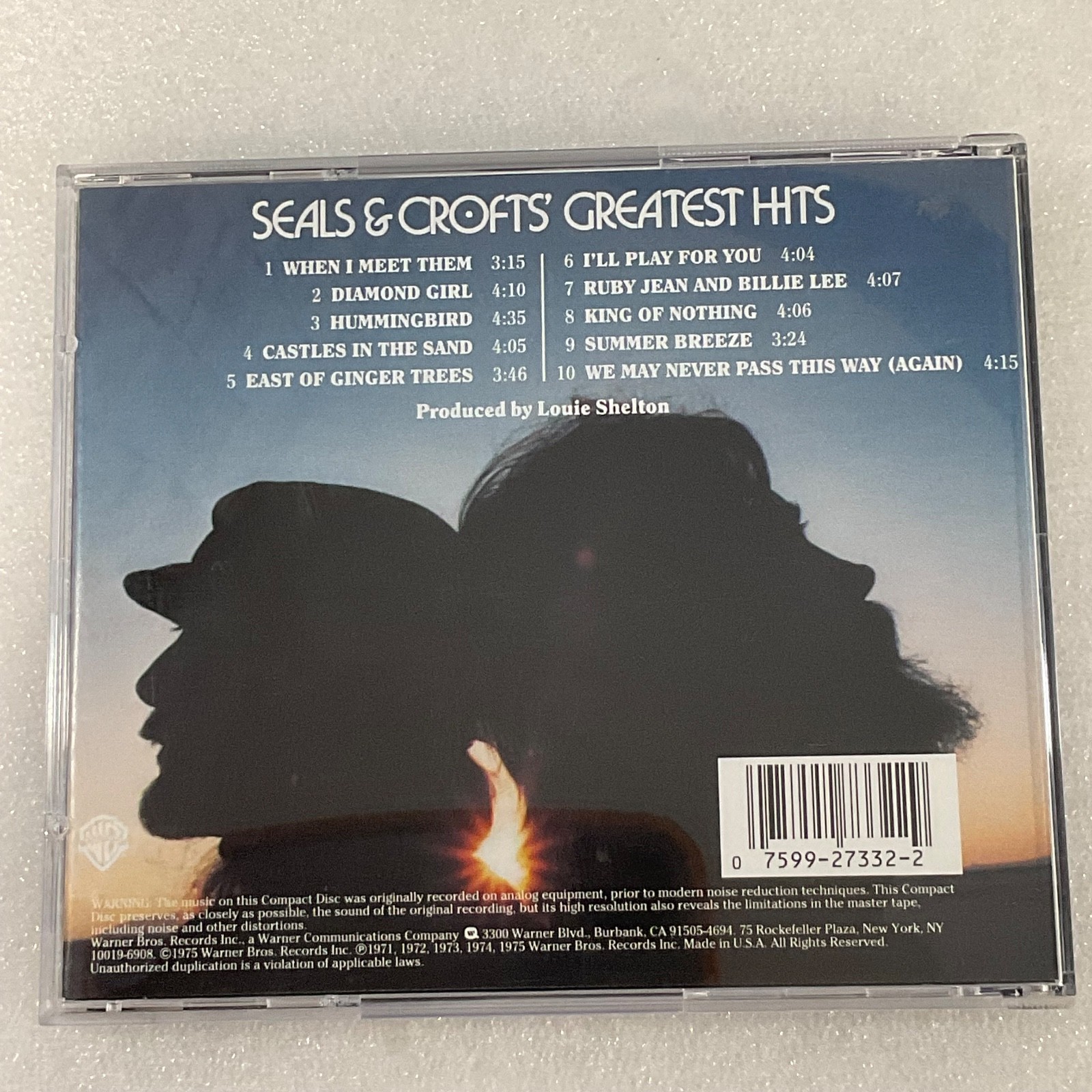 Seals & Crofts Greatest Hits CD Warner Bros 3109-2 Soft Rock Collection - Image 2