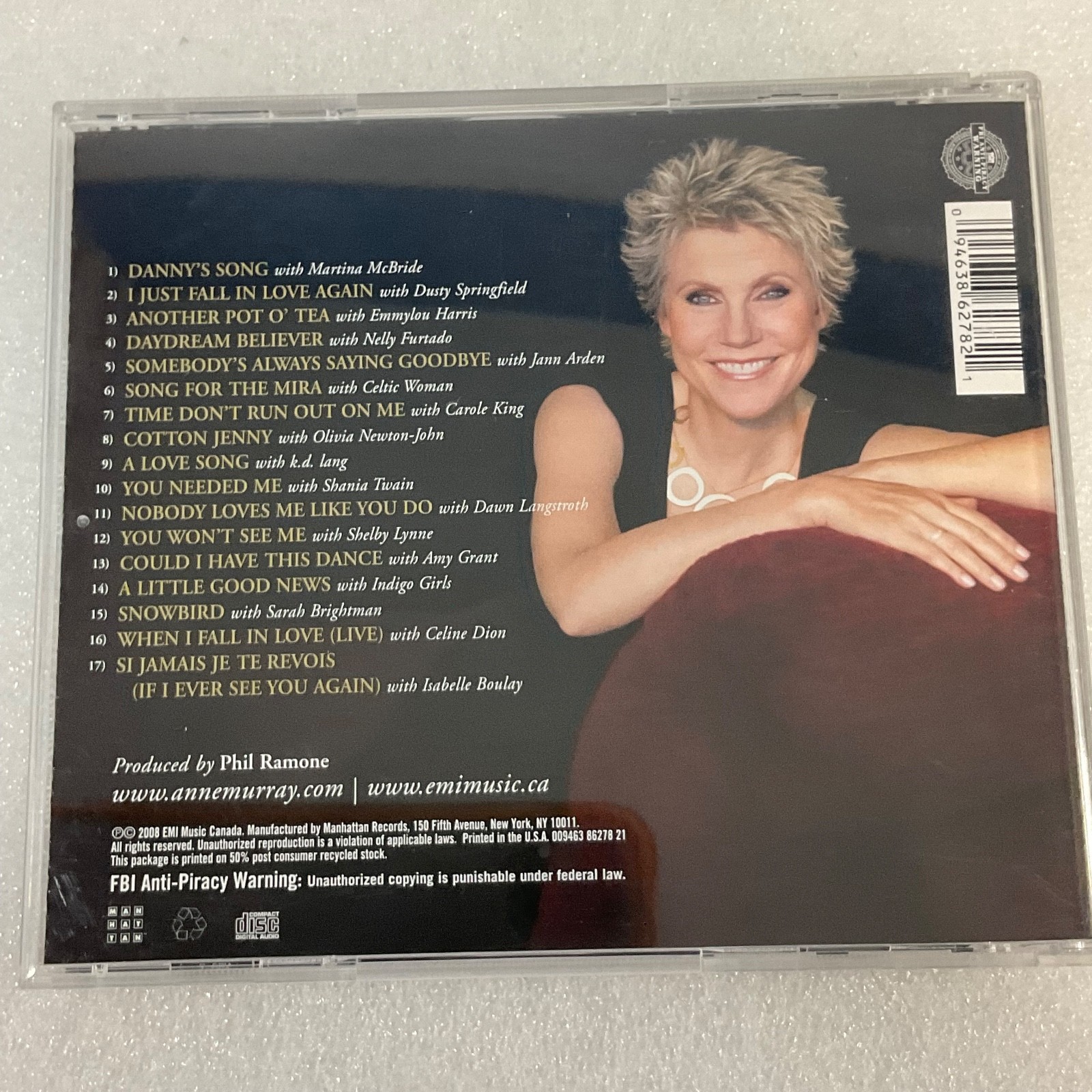 Anne Murray Duets Friends & Legends CD 2008 EMI - Image 2