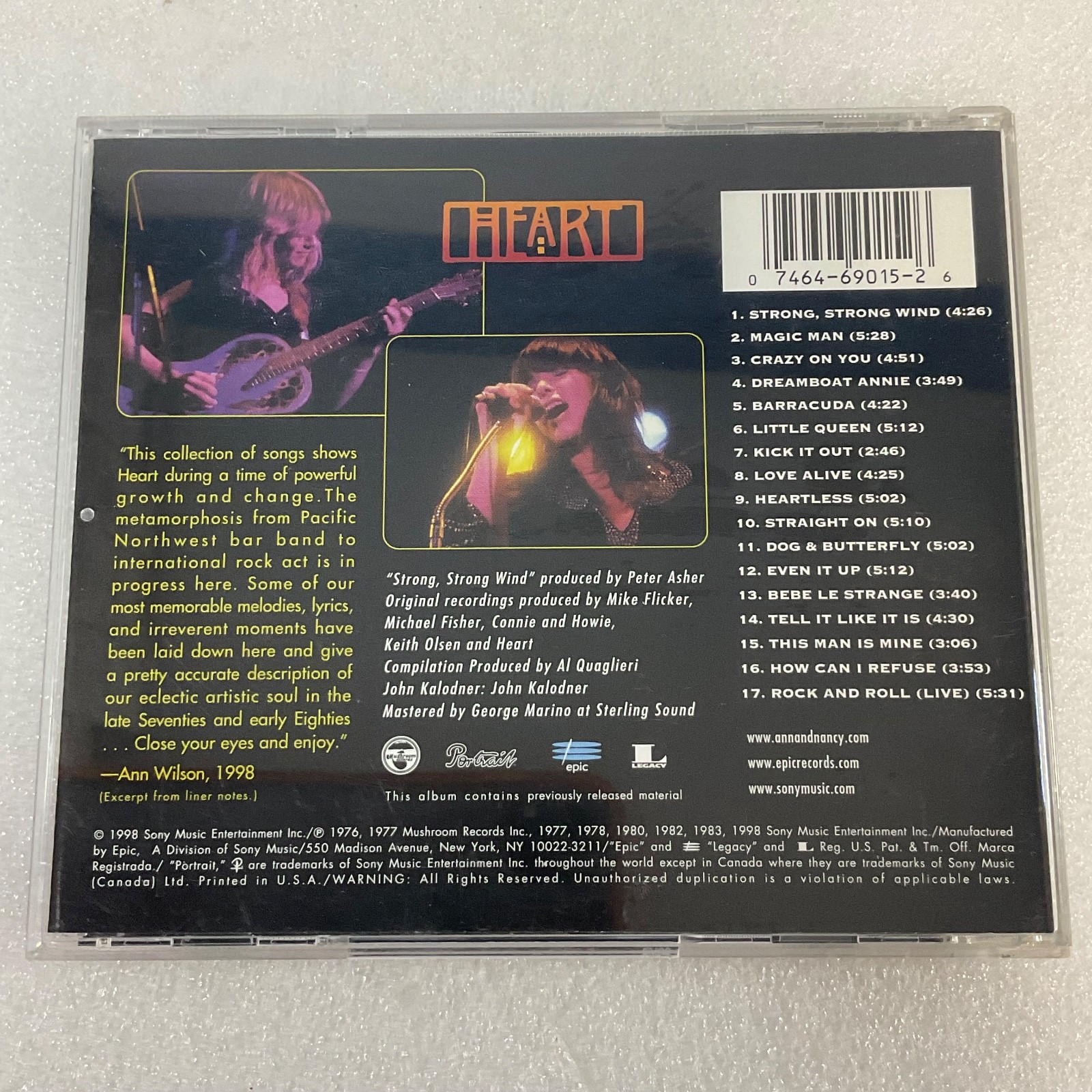 Heart Greatest Hits CD 1998 Epic/Legacy EK 69015 Rock Compilation - Image 2