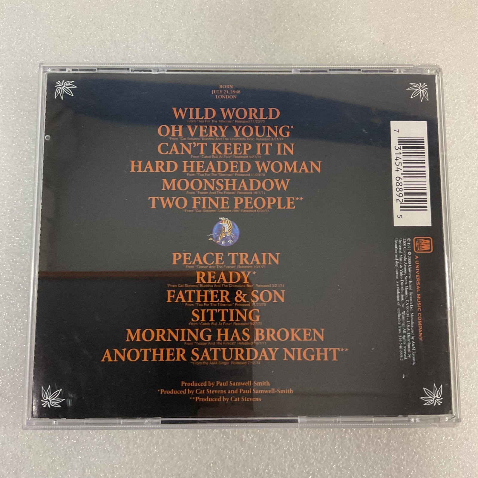 Cat Stevens Greatest Hits CD Remastered A&M Records Compilation - Image 2