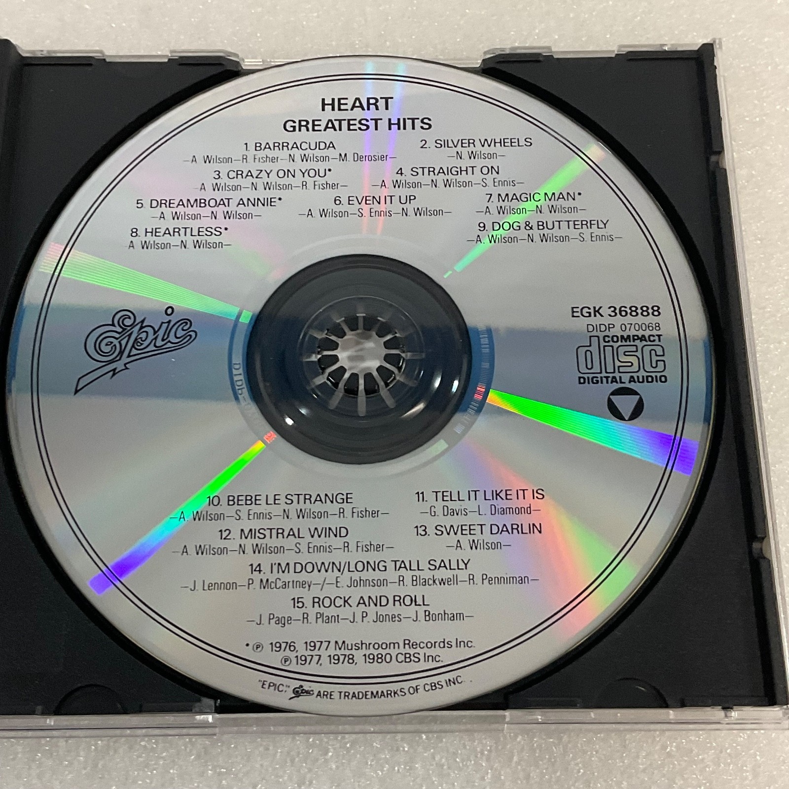 Heart Greatest Hits CD Epic Records Compilation Album - Image 8
