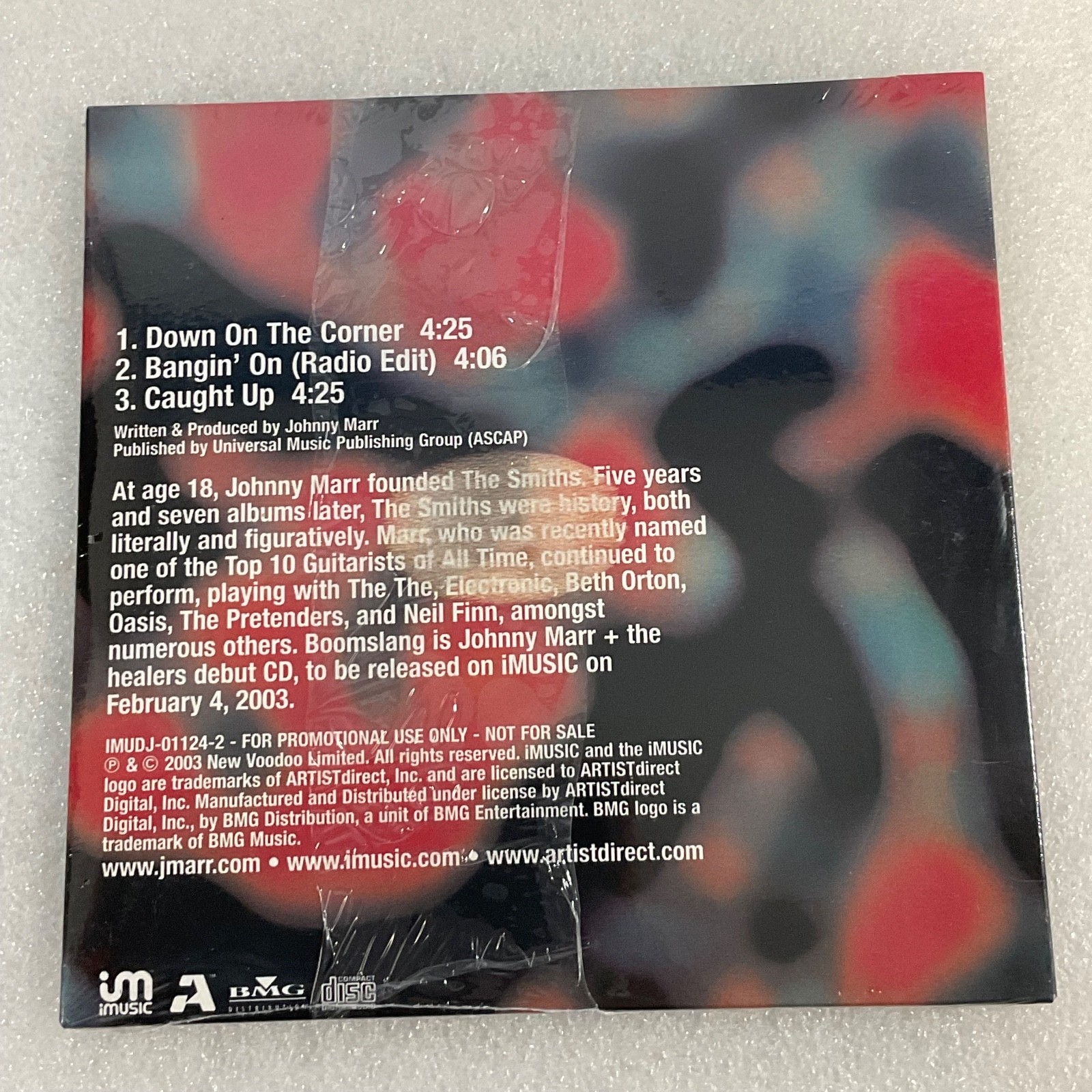 Johnny Marr + The Healers Boomslang Sampler CD Promo Sealed - Image 2