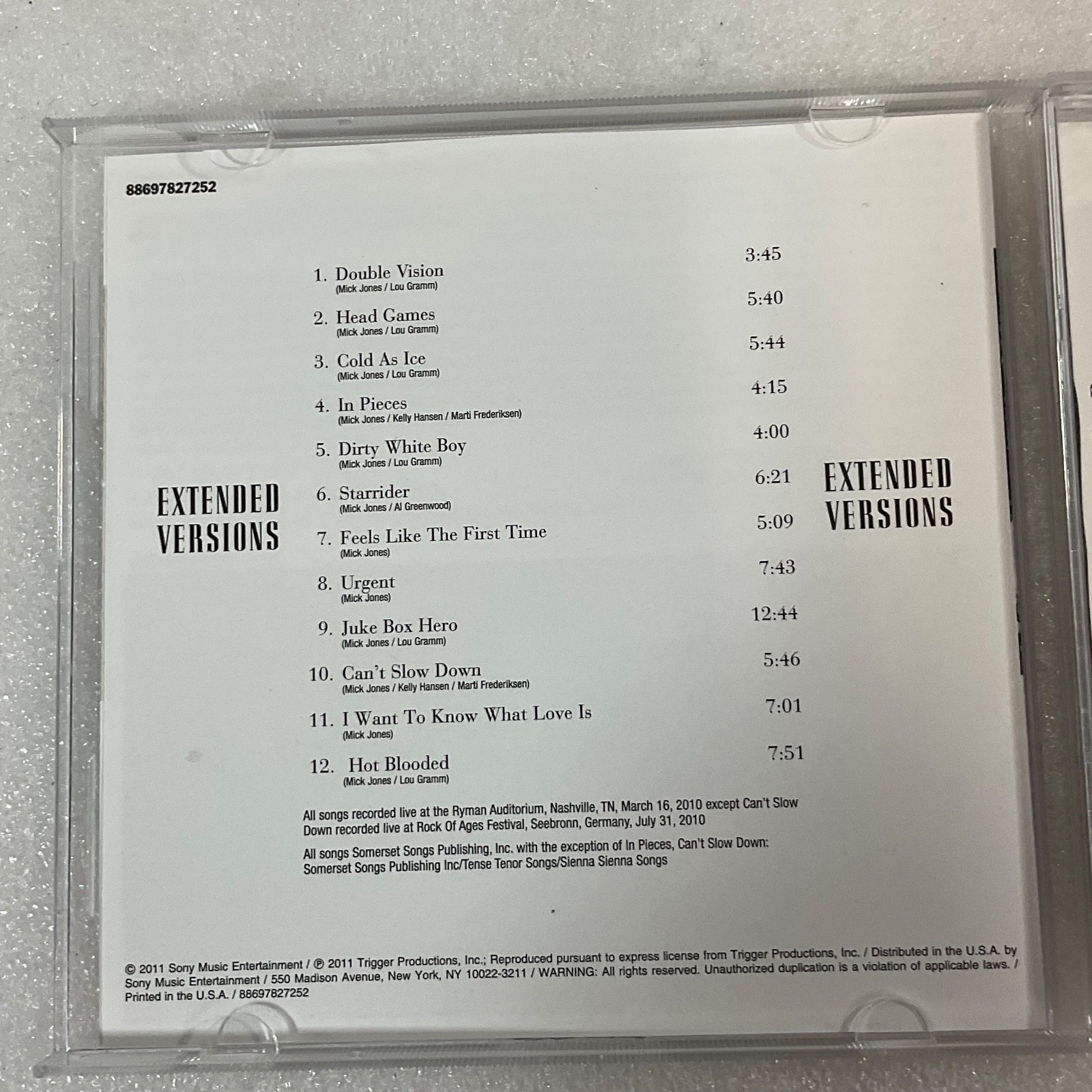 Foreigner Extended Versions Live CD 2011 Rock Classics - Image 13