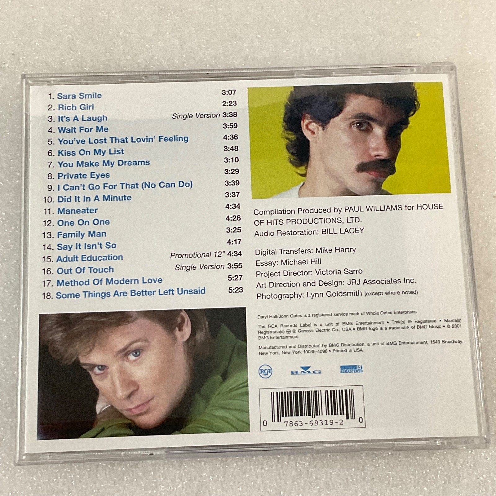 Hall & Oates The Very Best Of CD RCA BMG 2001 Digitally Remastered - Image 2