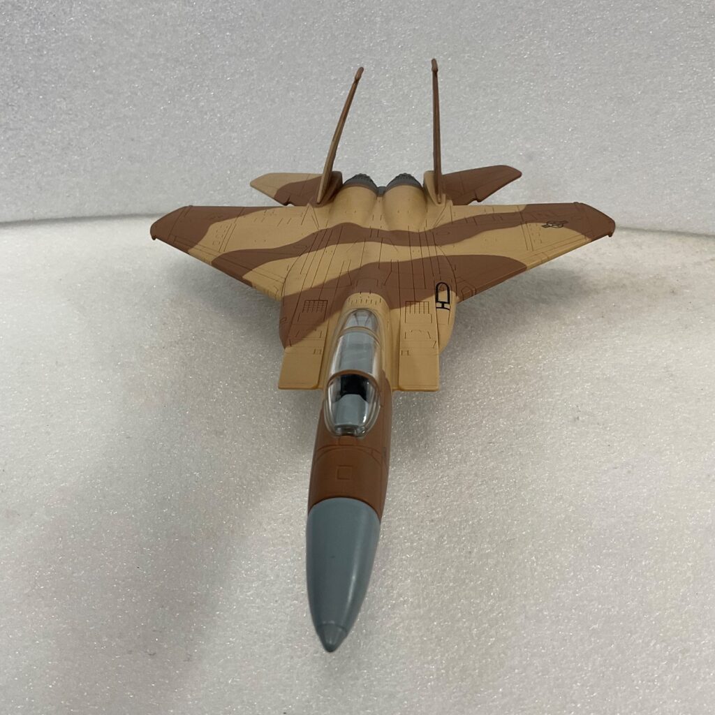 2009 Unimax F-15 Fighter Jet Model 10.5in Length 7in Wingspan Desert Camo - Image 1