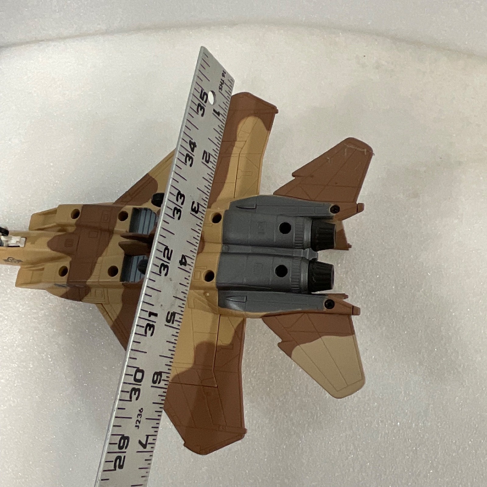 2009 Unimax F-15 Fighter Jet Model 10.5in Length 7in Wingspan Desert Camo - Image 12
