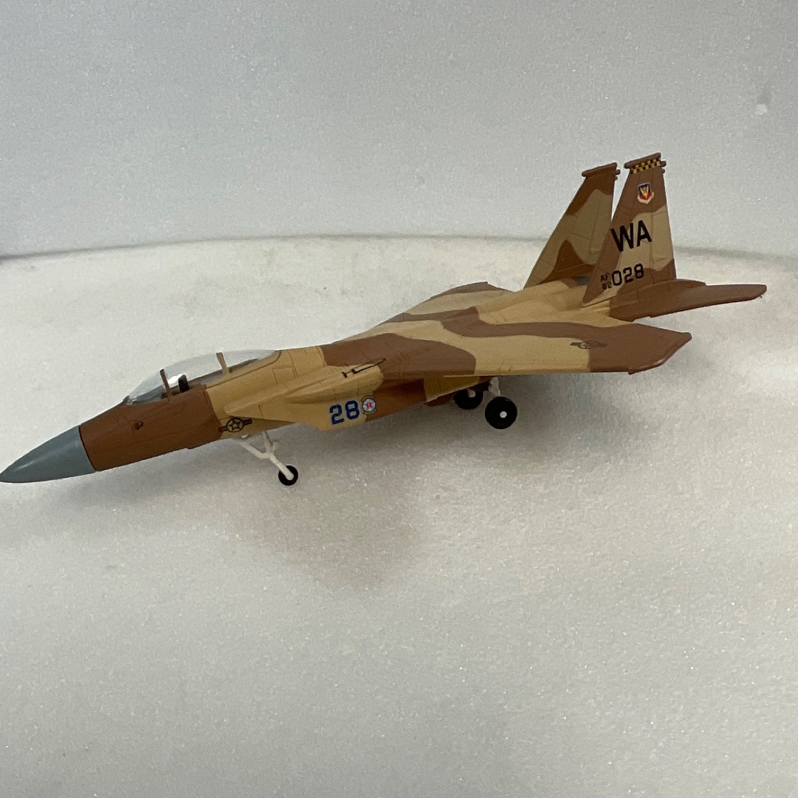 2009 Unimax F-15 Fighter Jet Model 10.5in Length 7in Wingspan Desert Camo - Image 14