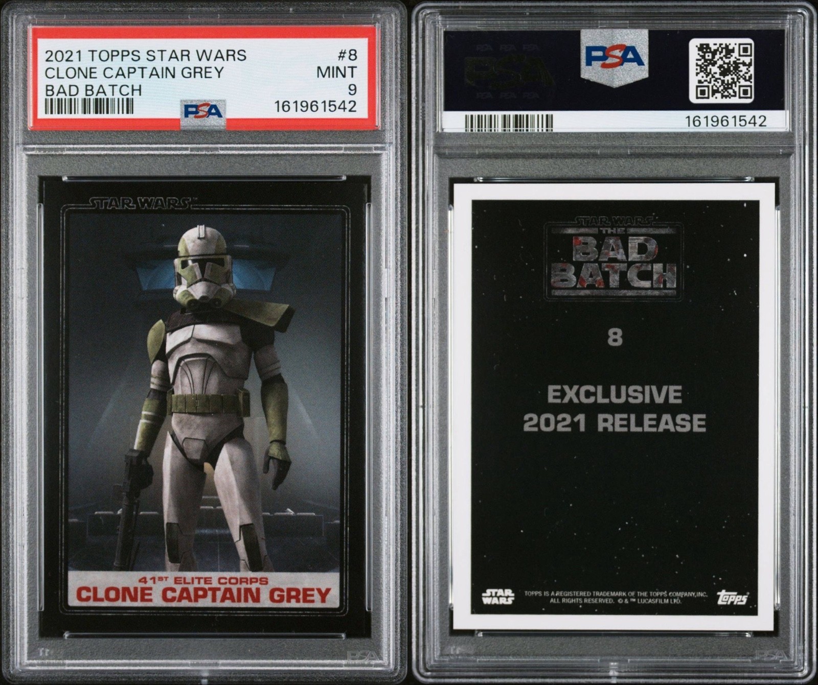 Star Wars 2021 Topps Bad Batch Clone Captain Grey #8 PSA 9 CERT#161961542 - Image 3