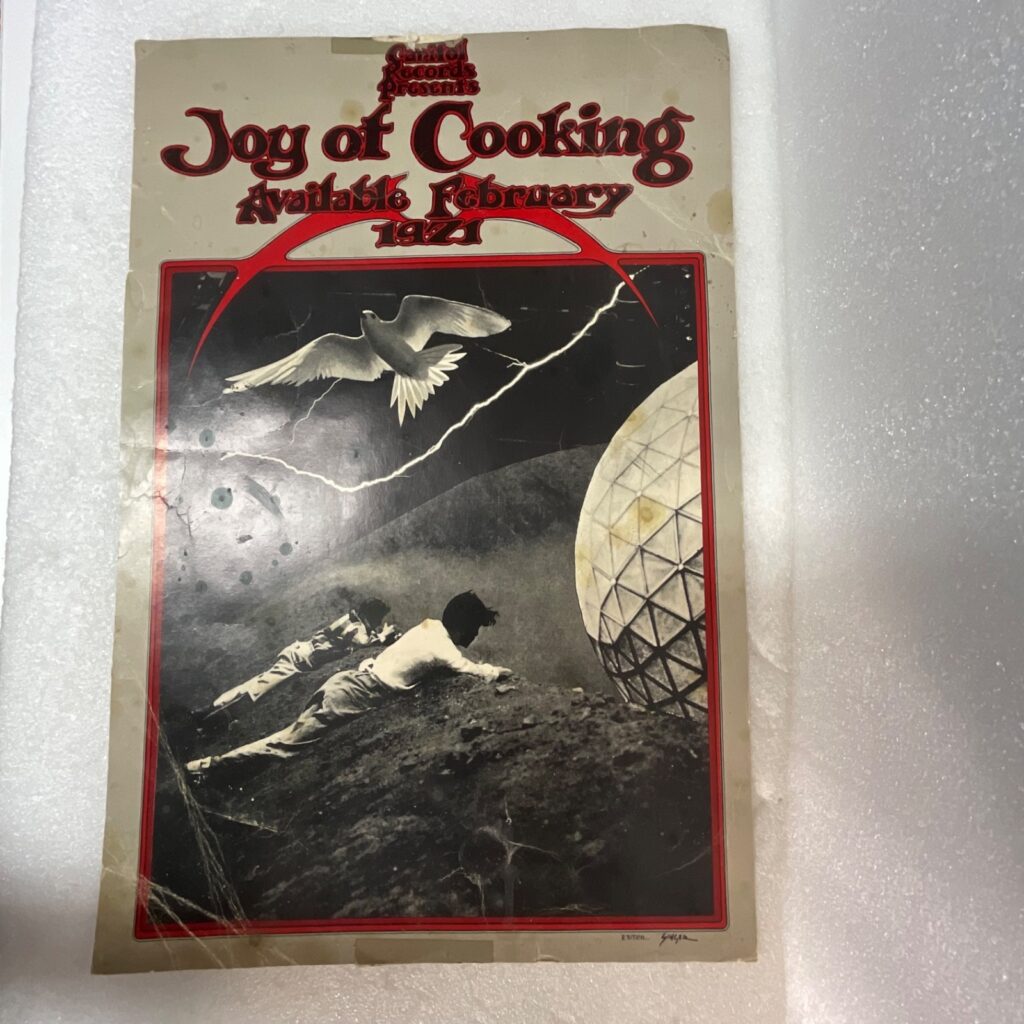 1971 Joy of Cooking Capitol Records Promo Poster Tuten Singer 12 x 18 in - Image 1