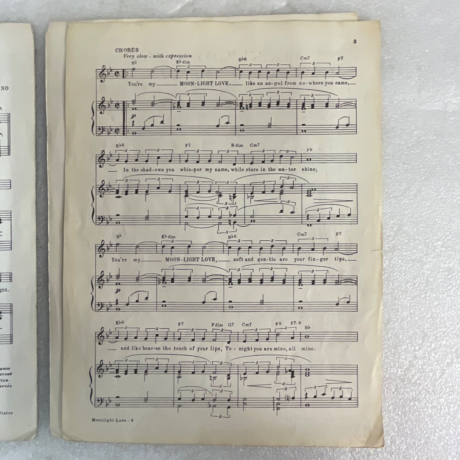 Moonlight Love Piano Vocal Sheet Music Debussy Parish Savino 1956 - Image 6