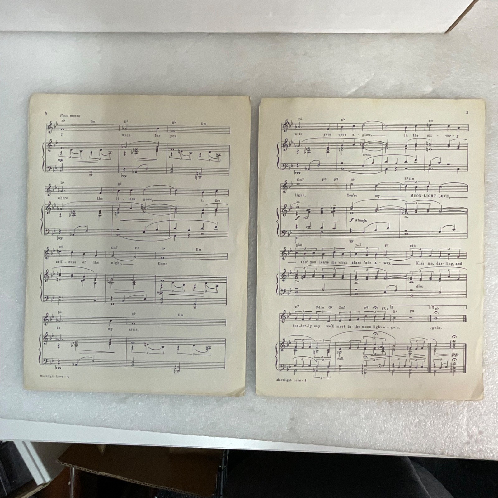 Moonlight Love Piano Vocal Sheet Music Debussy Parish Savino 1956 - Image 7