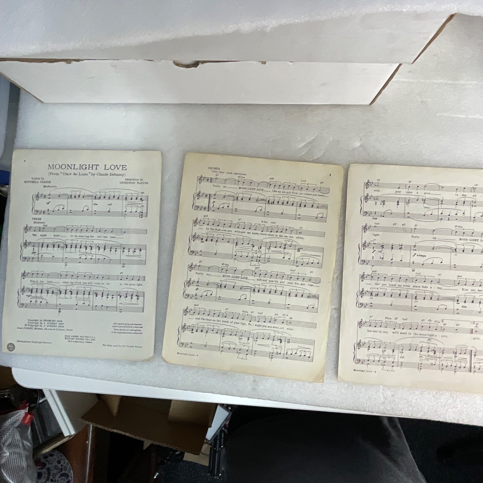 Moonlight Love Piano Vocal Sheet Music Debussy Parish Savino 1956 - Image 10