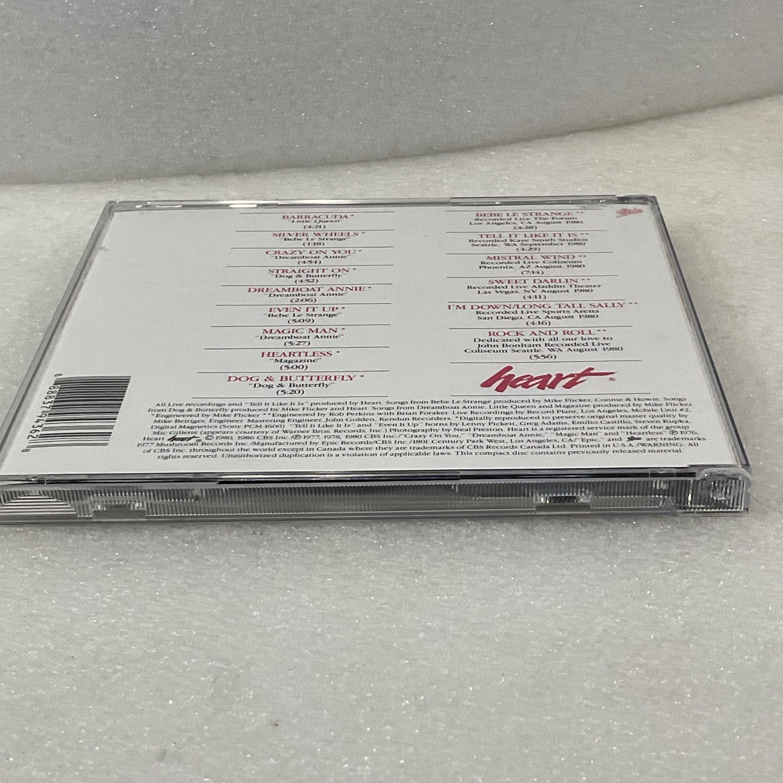 Heart Greatest Hits CD Epic EGK 36888 Classic Rock Compilation - Image 9