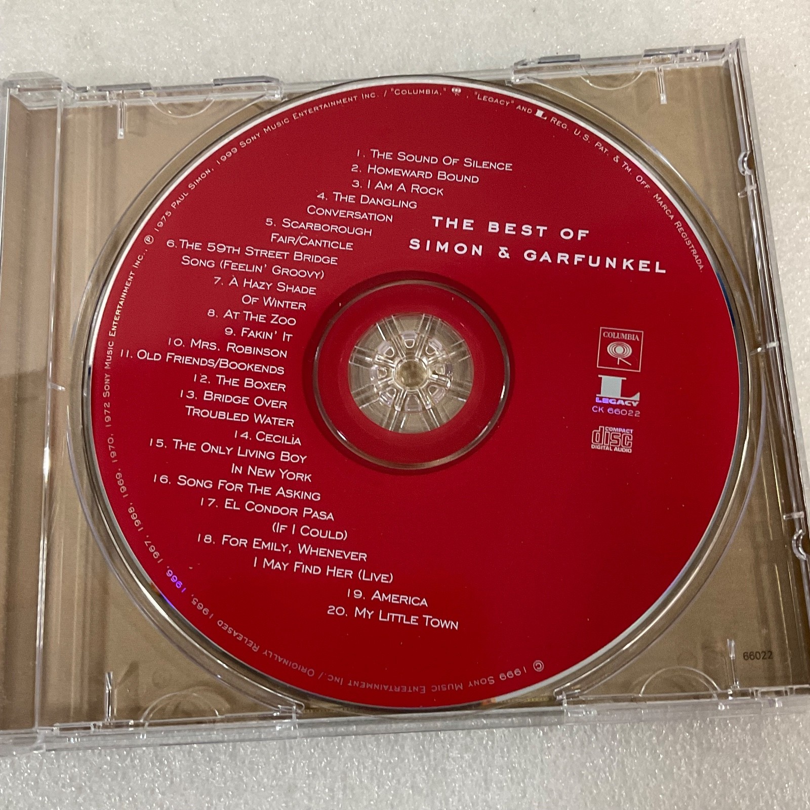 Simon & Garfunkel The Best Of CD 1999 Columbia Legacy 20 Track Compilation - Image 14