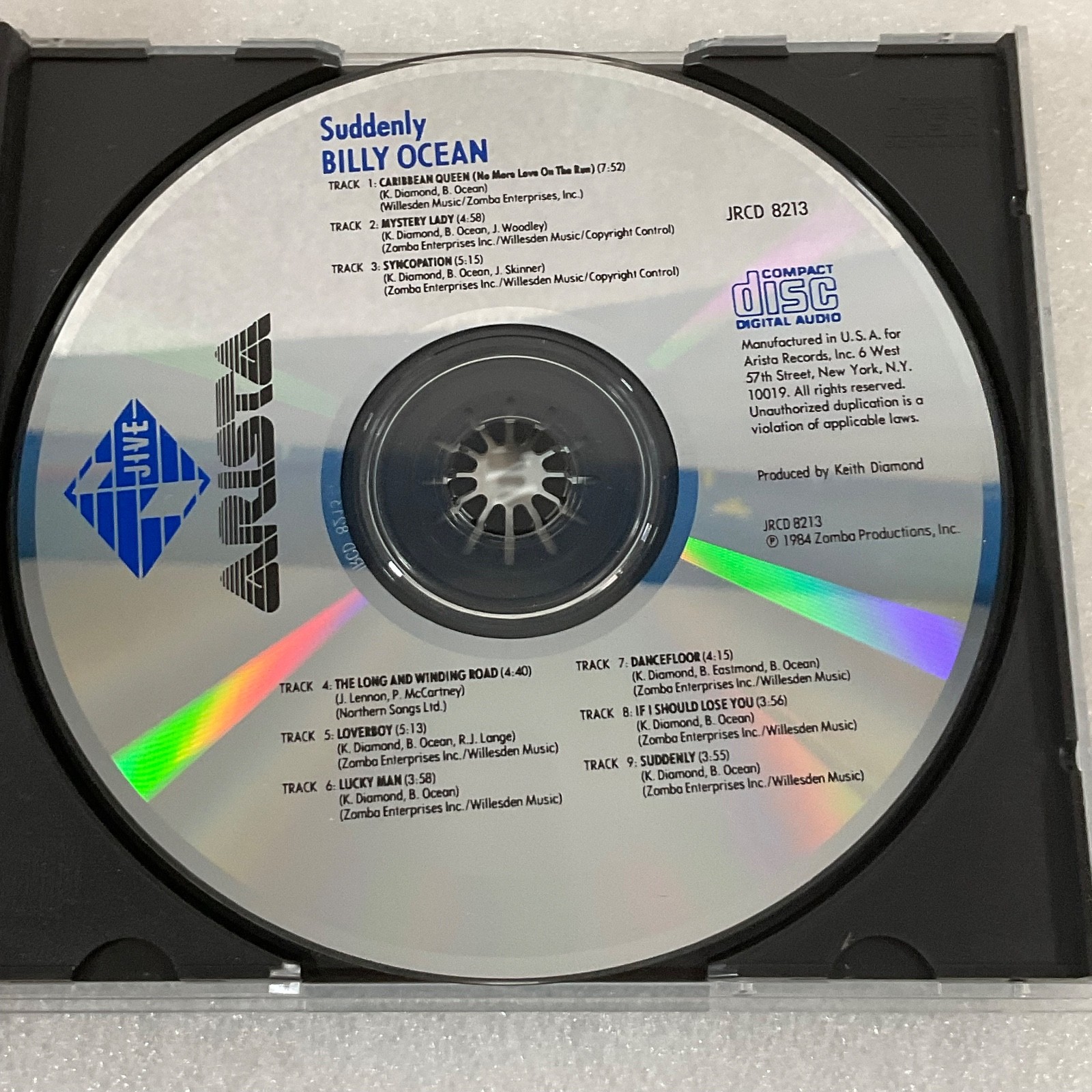 Billy Ocean Suddenly CD 1984 Arista Pop R&B Album Caribbean Queen - Image 14