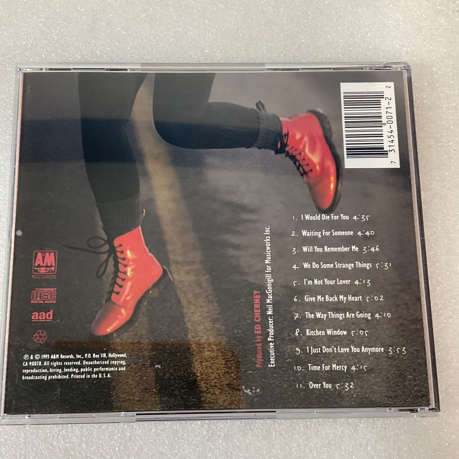 Jann Arden Time for Mercy CD 1993 A&M Records Adult Alternative Pop - Image 2