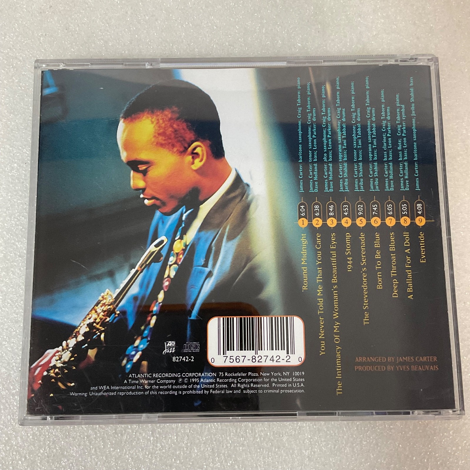 James Carter The Real Quietstorm CD 1995 Atlantic Jazz 82742-2 - Image 2