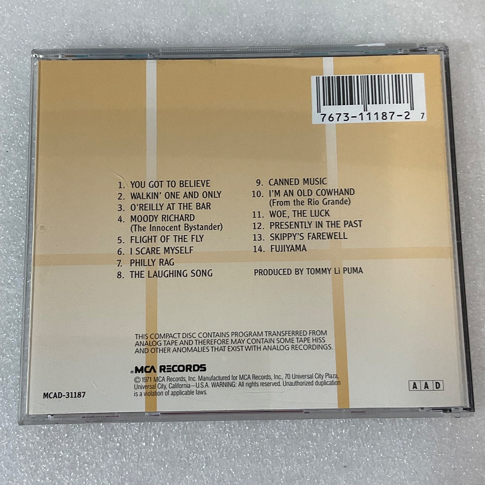 Dan Hicks & His Hot Licks Striking It Rich CD MCA Records MCAD-31187 - Image 2