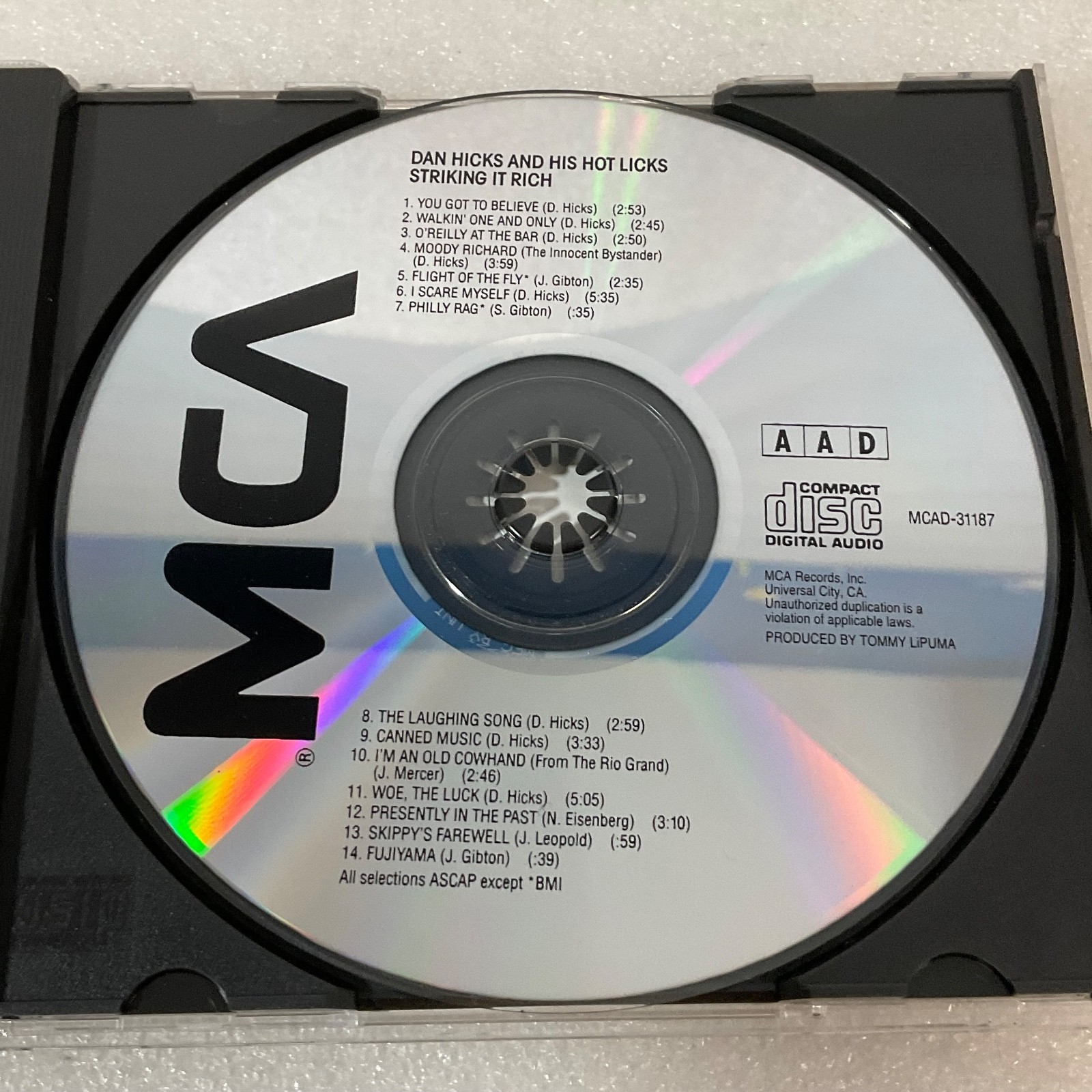 Dan Hicks & His Hot Licks Striking It Rich CD MCA Records MCAD-31187 - Image 11