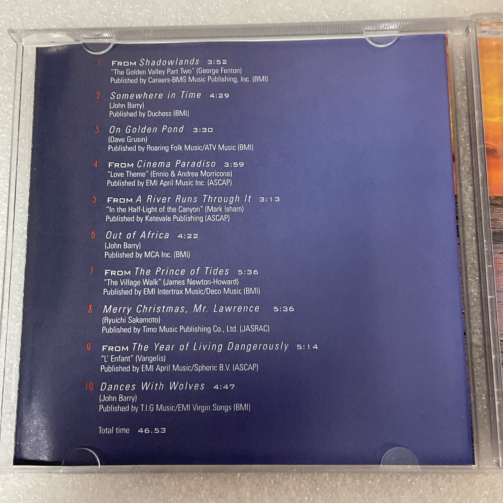 CinemOcean Anastasi Romantic Movie Themes CD 1995 Real Music Soundtrack - Image 14