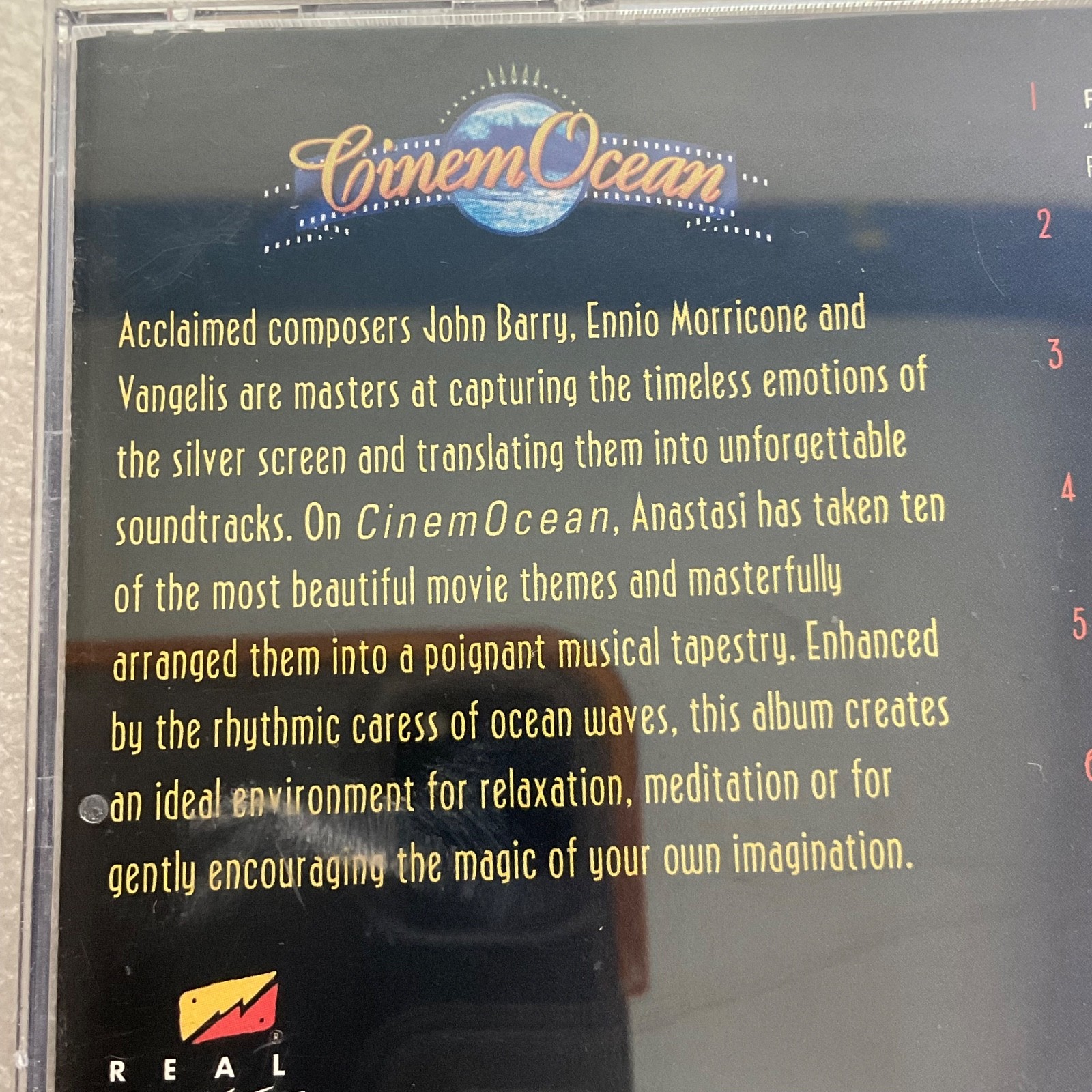 CinemOcean Anastasi Romantic Movie Themes CD 1995 Real Music Soundtrack - Image 13