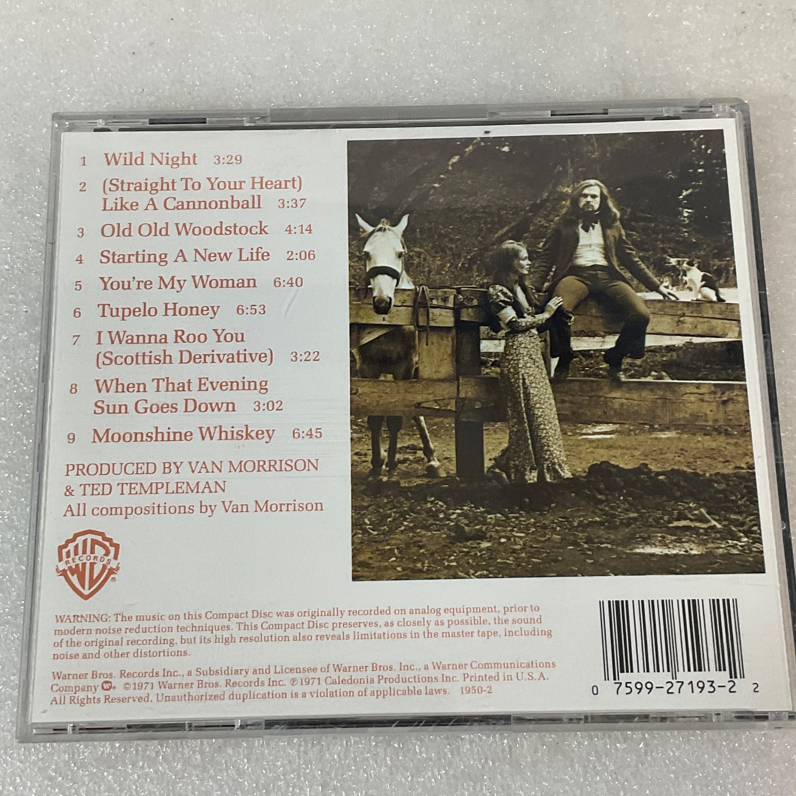 Van Morrison Tupelo Honey CD Warner Bros 1971 Album Made in USA - Image 2
