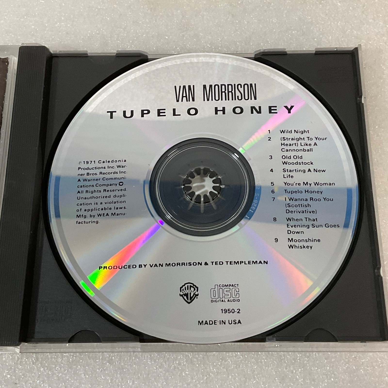 Van Morrison Tupelo Honey CD Warner Bros 1971 Album Made in USA - Image 8