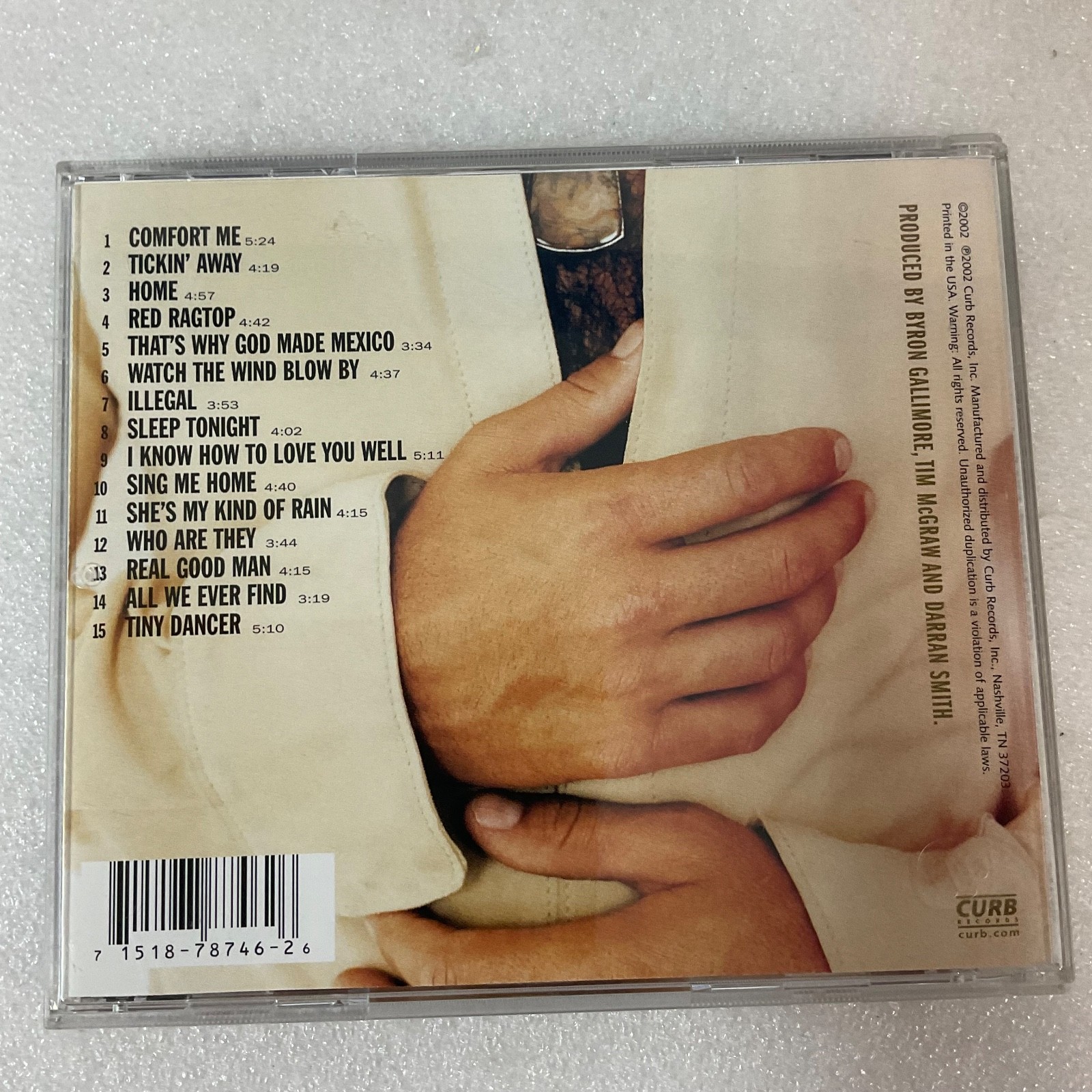 Tim McGraw Self Titled CD 2002 Country Music Curb Records - Image 2