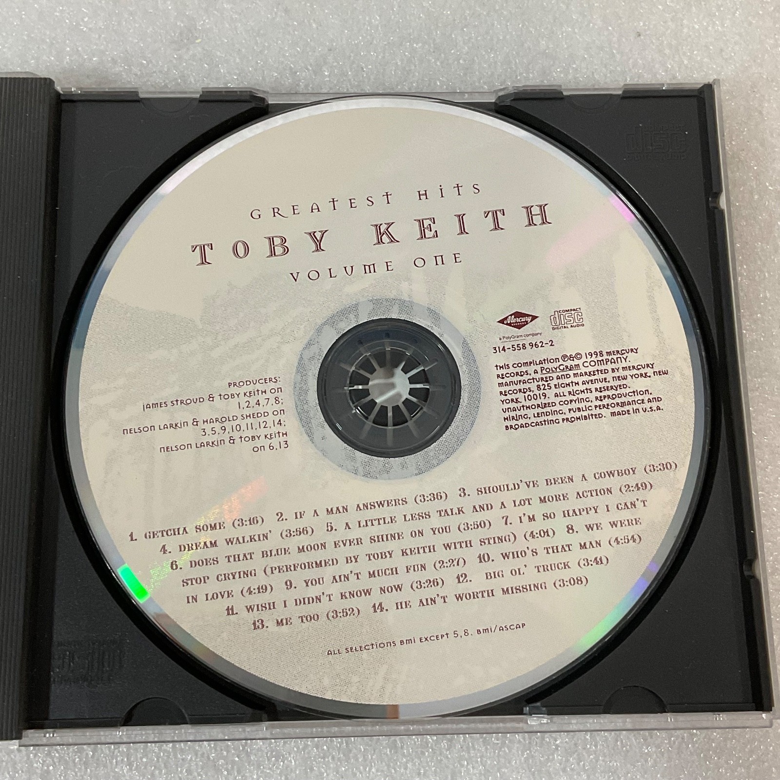 Toby Keith Greatest Hits Volume One CD Mercury 1998 Country Compilation - Image 5