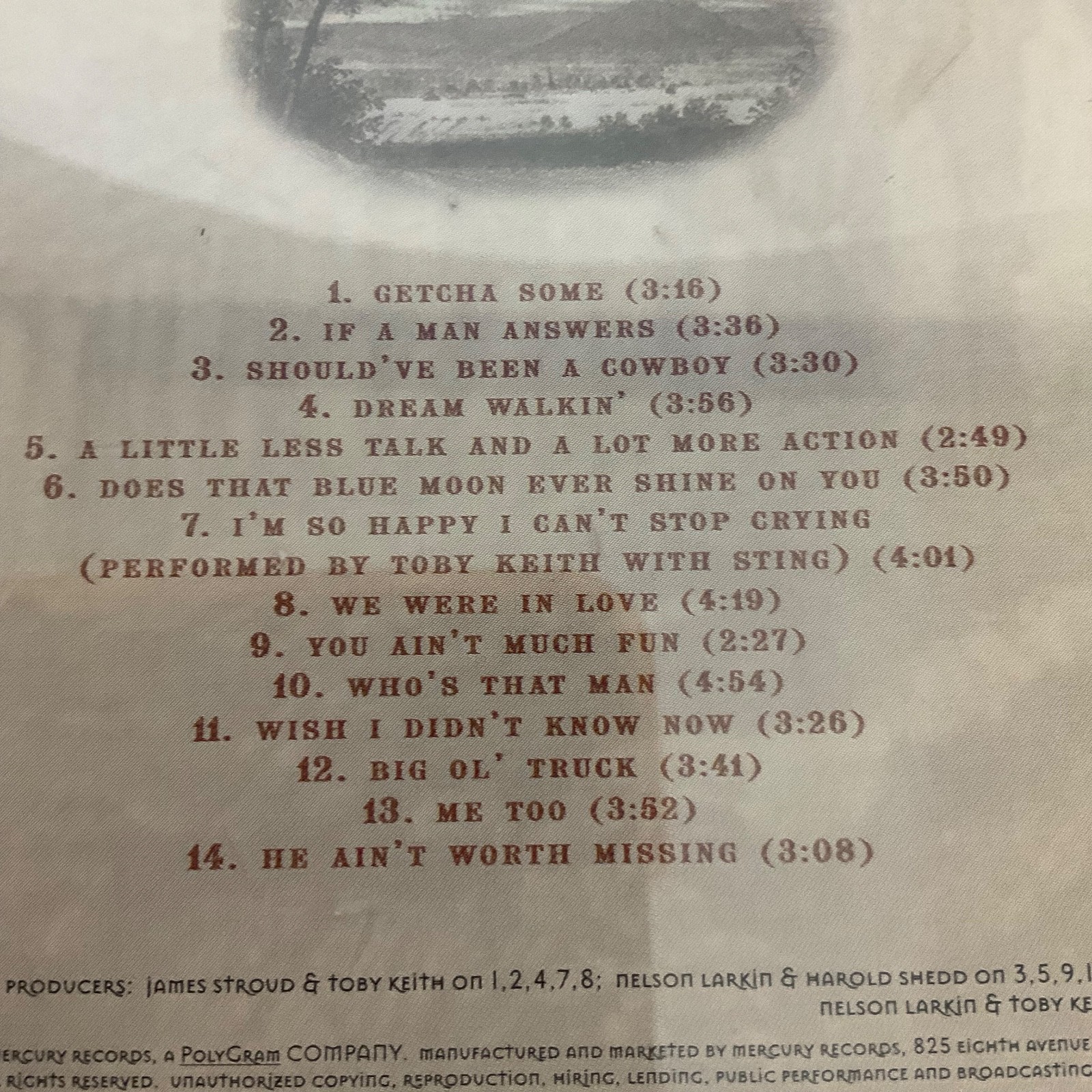 Toby Keith Greatest Hits Volume One CD Mercury 1998 Country Compilation - Image 9
