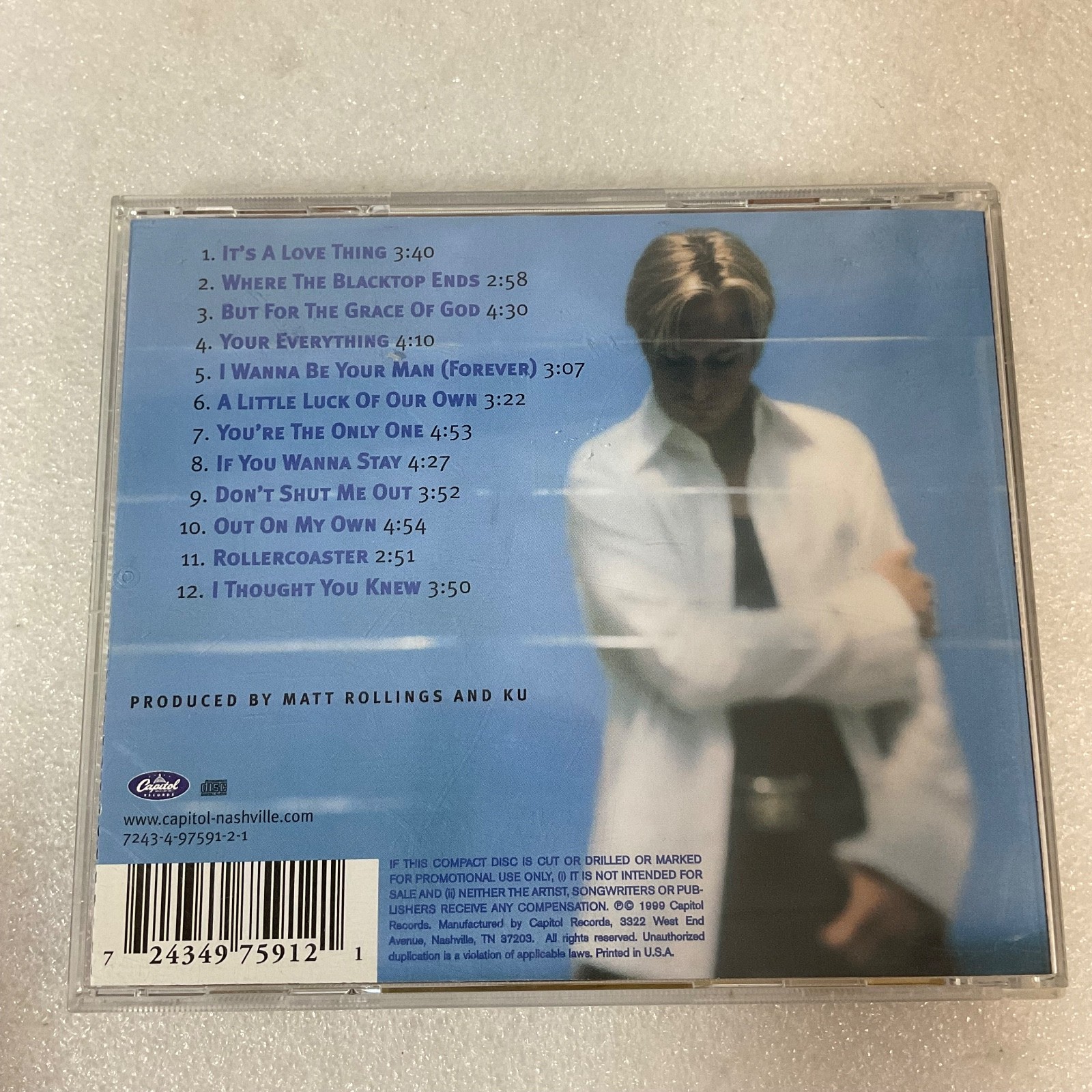 Keith Urban Self-Titled CD 1999 Capitol Nashville Country Album - Image 2