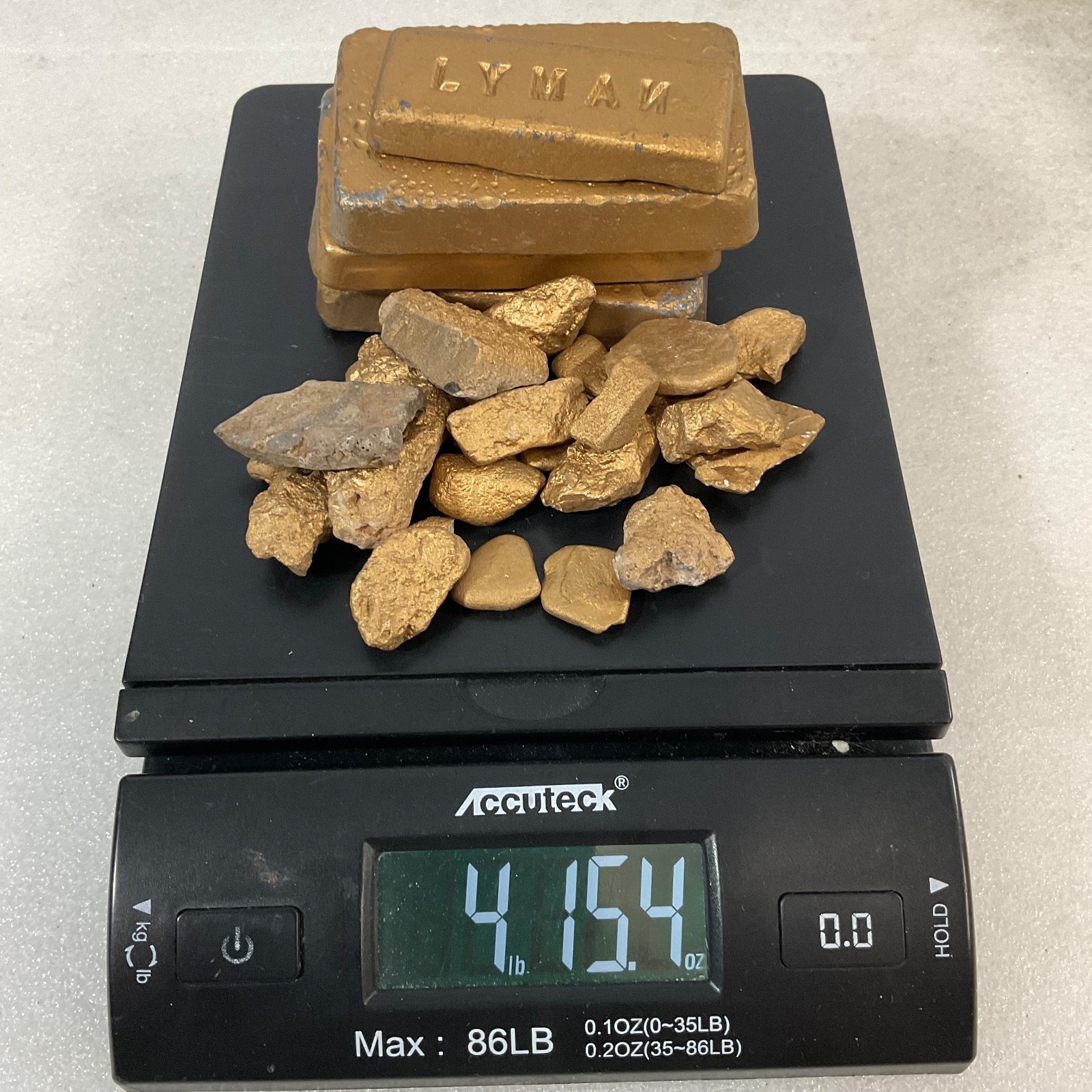 Gold Painted Rocks & Metal Bars Lot 4lb 15oz Mixed Sizes Props Craft Display - Image 7