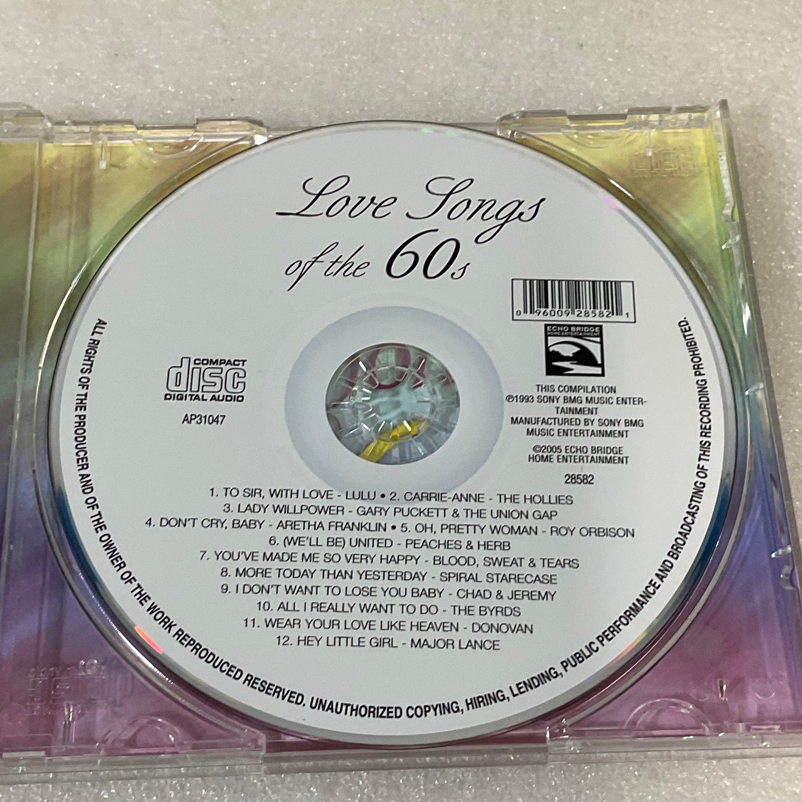 Love Songs of the 60s Various Artists CD Original Hits Compilation - Image 7