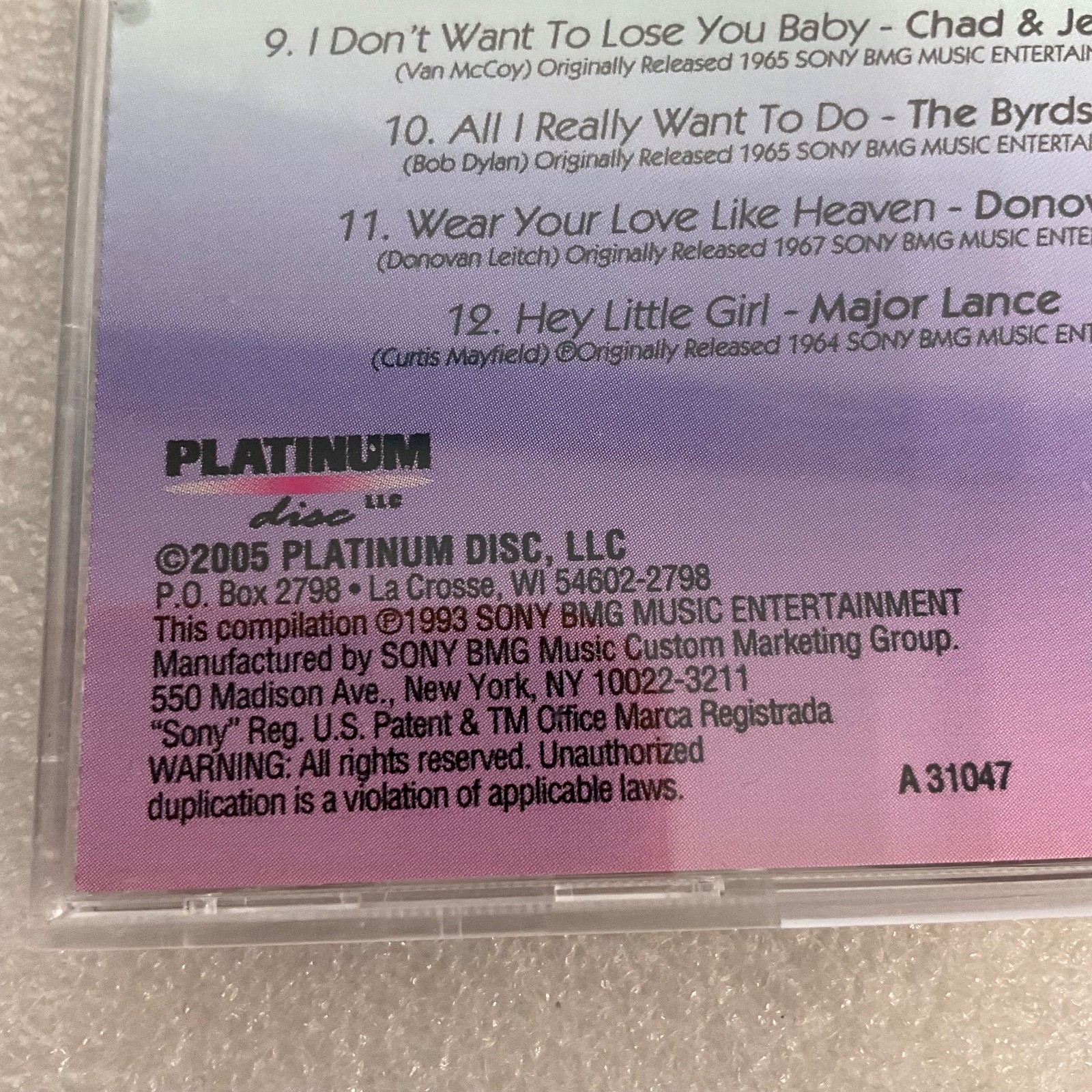 Love Songs of the 60s Various Artists CD Original Hits Compilation - Image 12