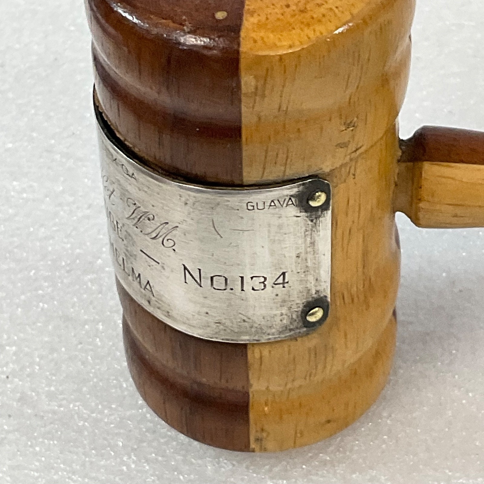 Vintage 9in Masonic Gavel Sandalwood Silver Band Vacaville Lodge 134 1951 - Image 9