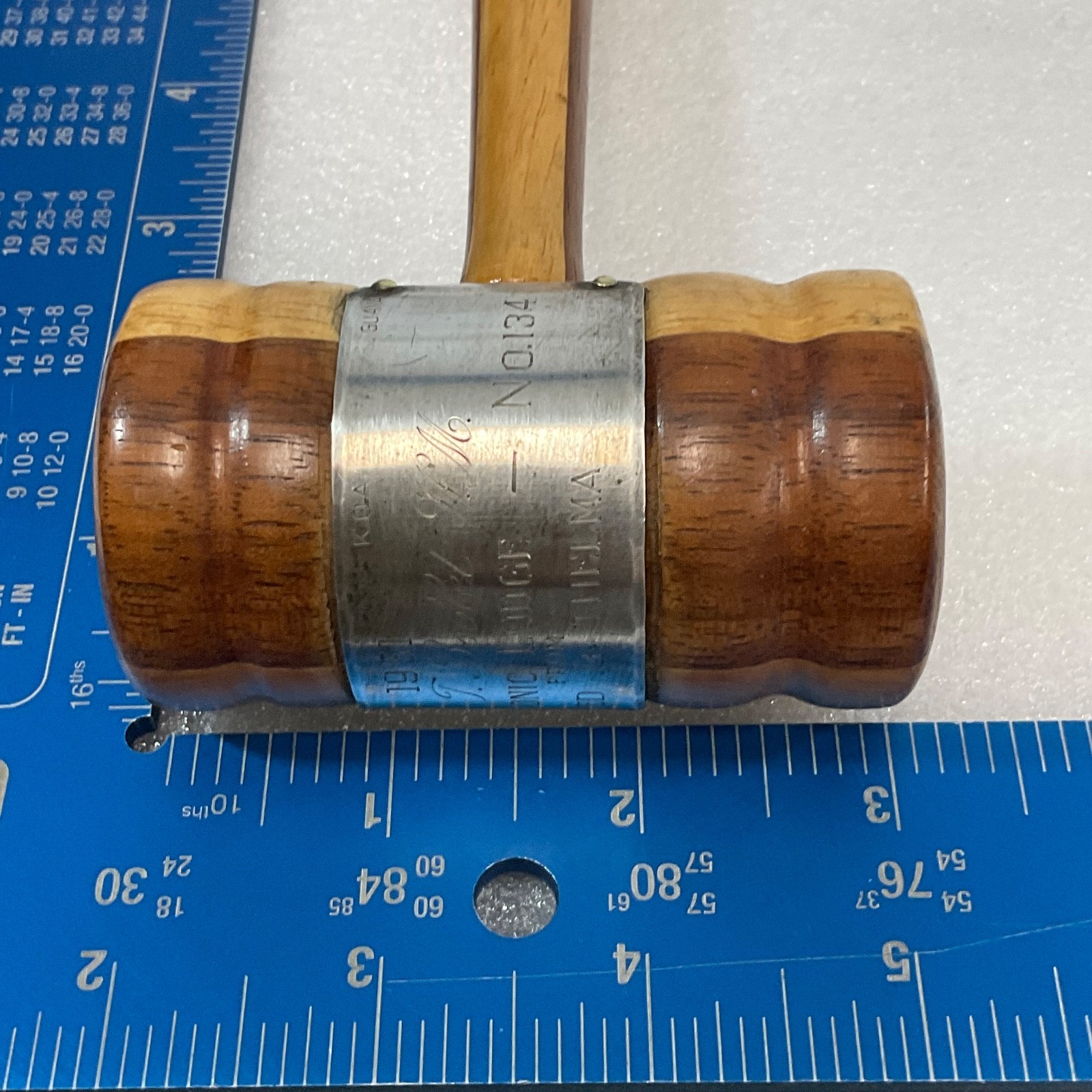 Vintage 9in Masonic Gavel Sandalwood Silver Band Vacaville Lodge 134 1951 - Image 10