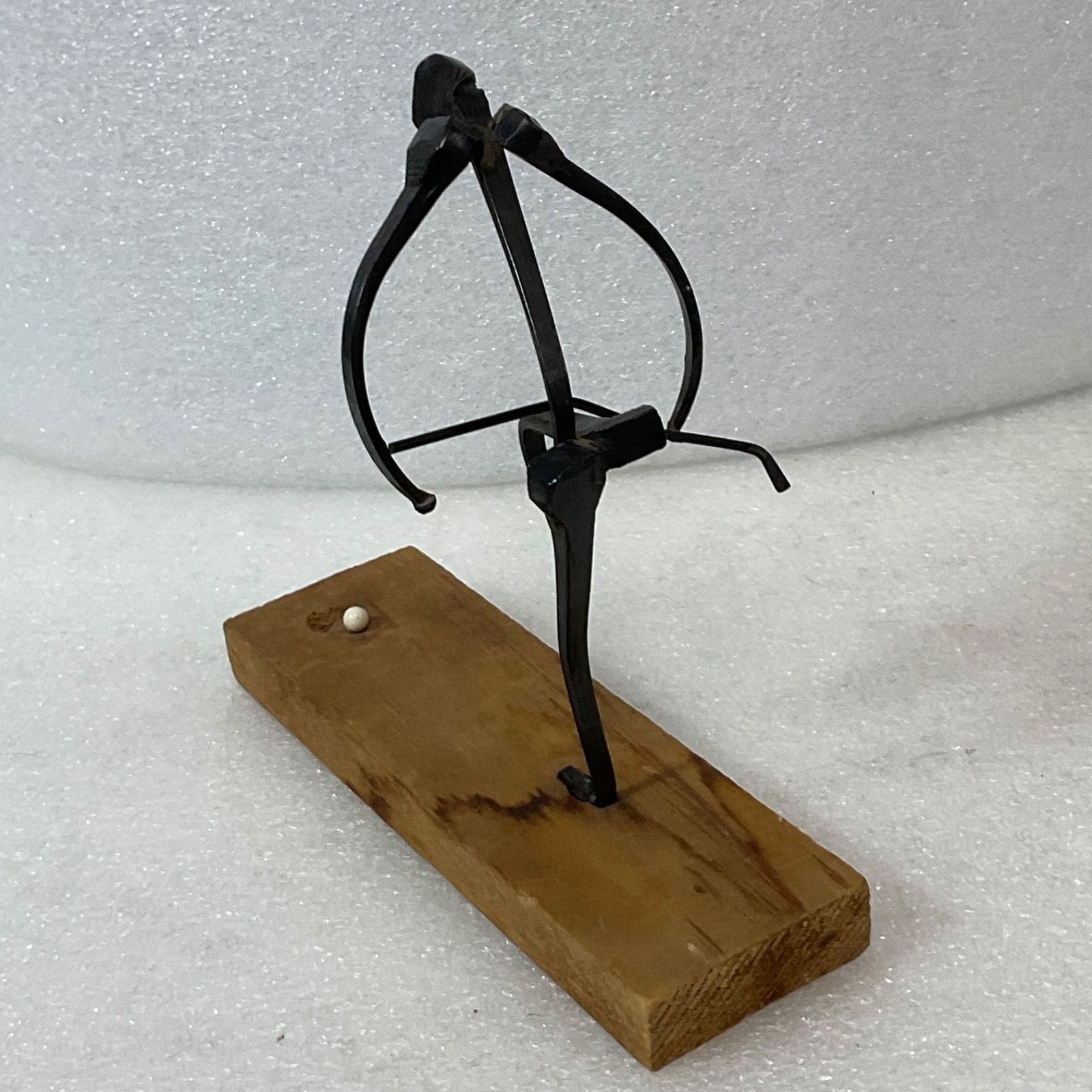 Handmade Metal Golfer Folk Art Sculpture 5 in Tall on Wood Base - Image 6
