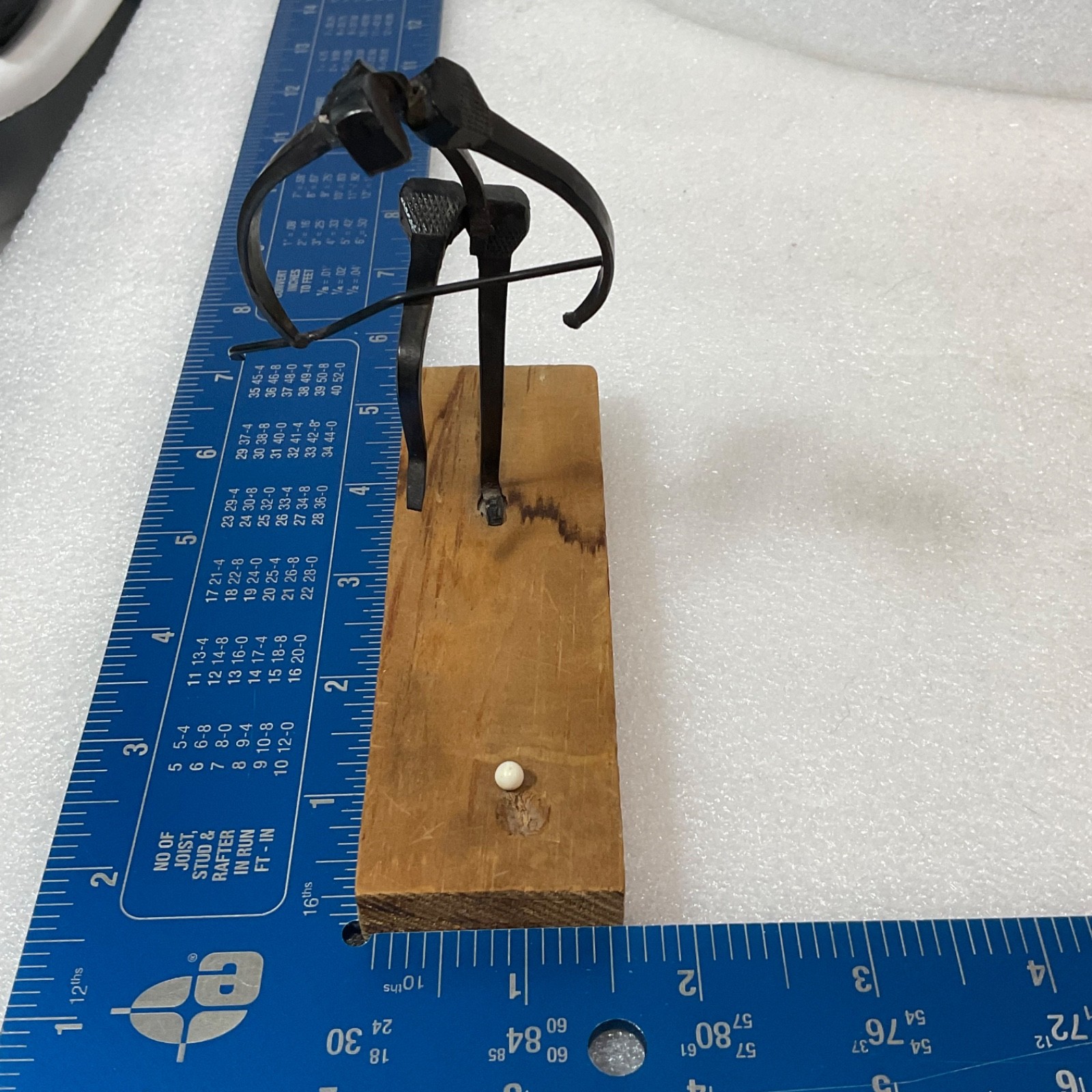 Handmade Metal Golfer Folk Art Sculpture 5 in Tall on Wood Base - Image 9